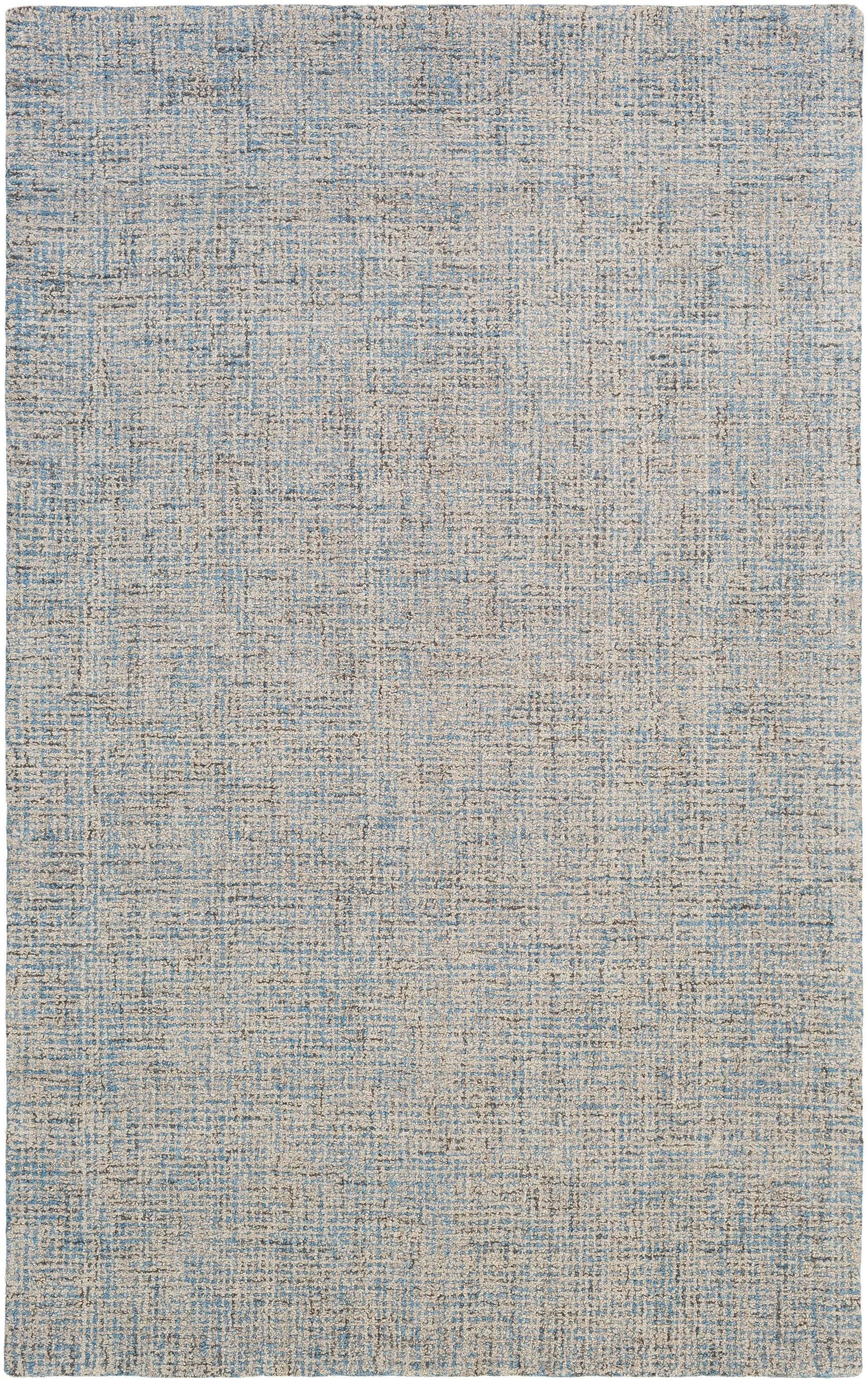 Hand-Tufted Reversible Light Blue Wool 5' x 7' Area Rug