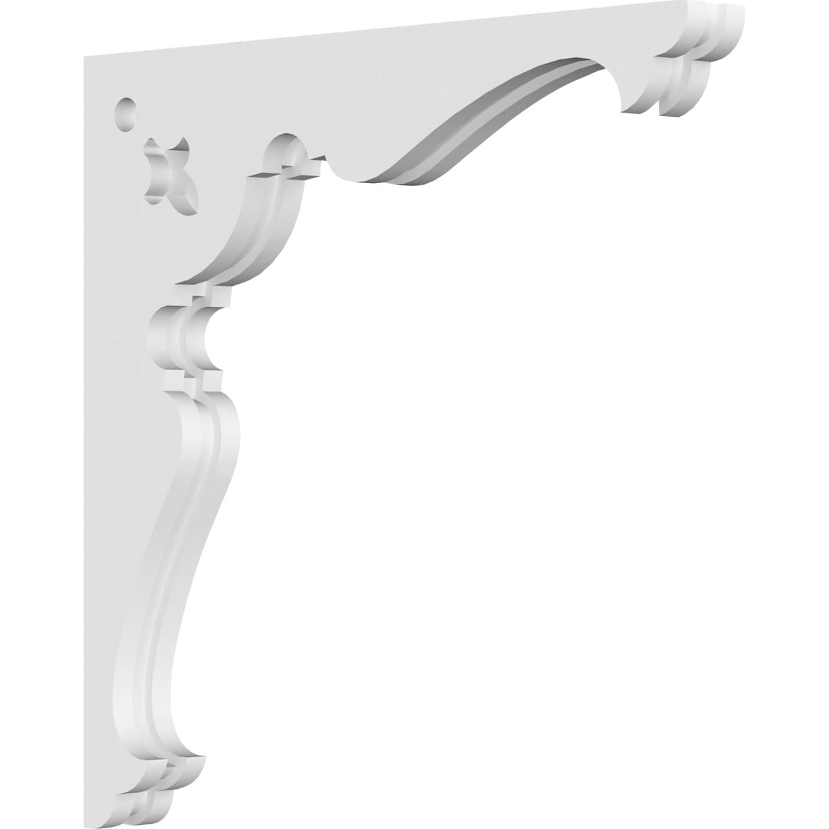 Ekena Millwork CORP01X18X18HE 1.875-in x 18-in x 18-in Heath Unfinished White PVC Paintable Corbel