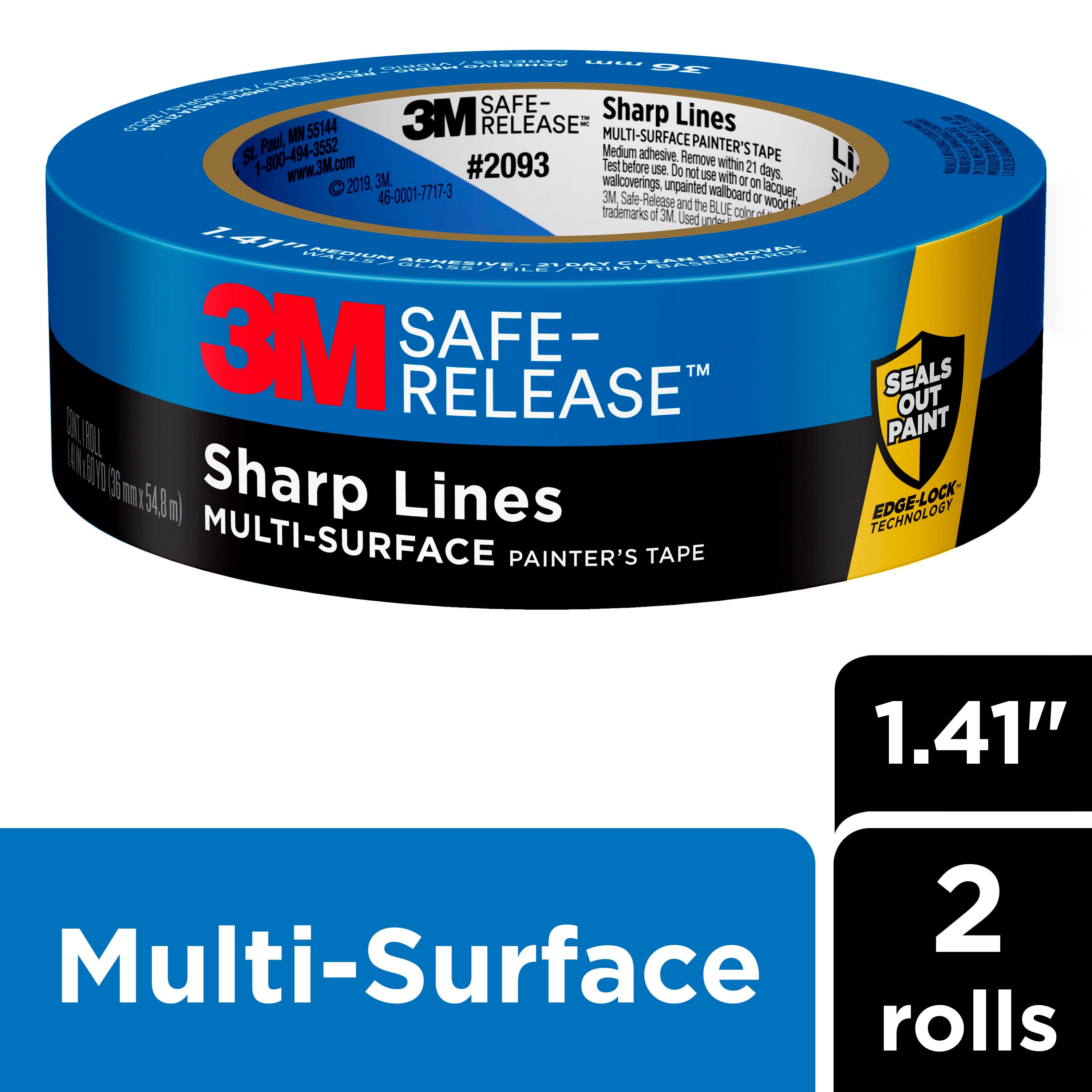 3M 2093SR-36AC2 Multi-Surface Edge-Lock 2-Pack 1.41-in x 60 Yard(s) Painters Tape