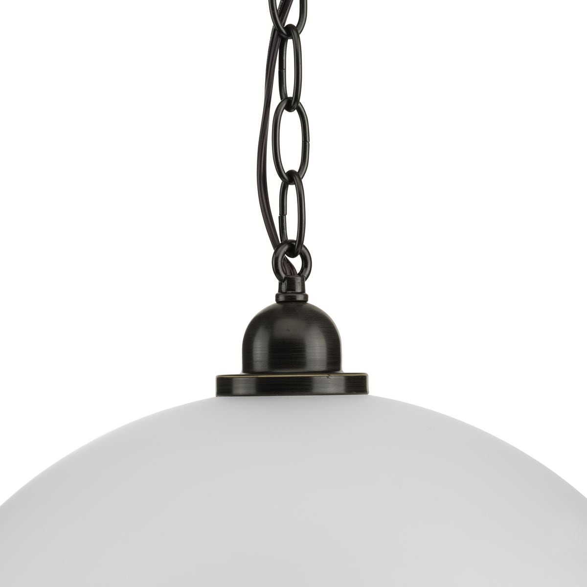 Antique Bronze Glass Dome Pendant Light with Bowl Shade
