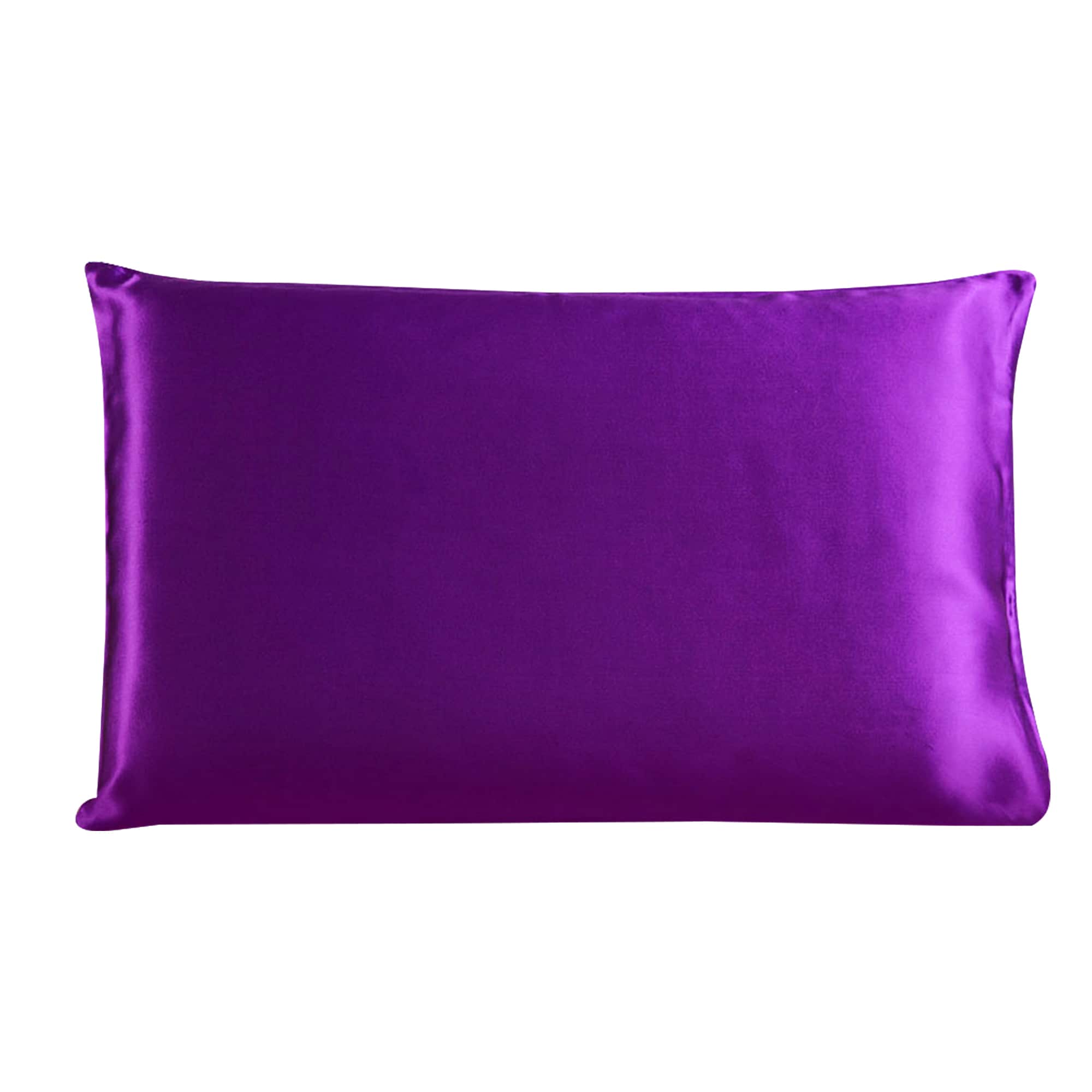 Unique Bargains Charmeuse Pure Silk Pillowcase for Hair and Skin 350TC 19 Momme 1pc Silk Pillow Case Soft and Breathable Purple Silk Pillowcase Standard (20x26inch)