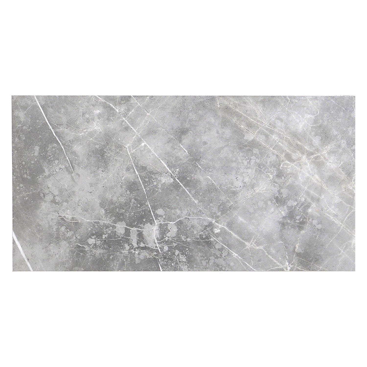 Grace Polished Gray Porcelain Marble Look Large Format Tile