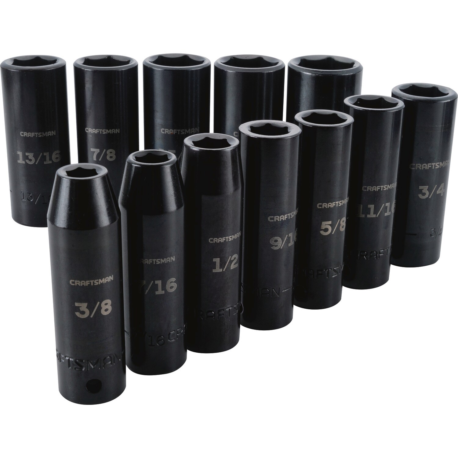 CRAFTSMAN 12-Piece Standard (SAE) 1/2-in Drive Set 6-point Impact Socket Set