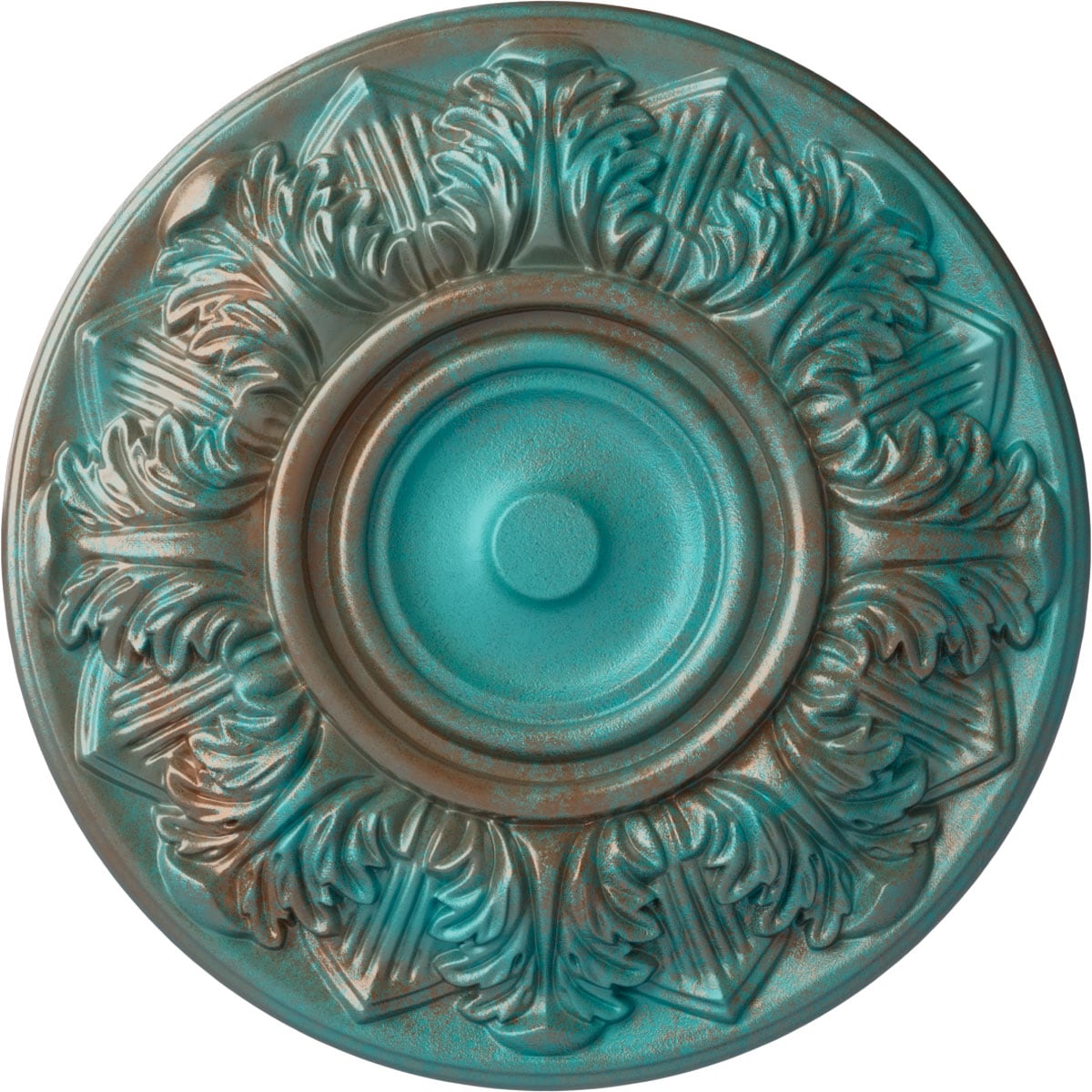Ekena Millwork CM13WHCGS Whitman 13-in W x 13-in L Copper Green Patina Polyurethane Ceiling Medallion