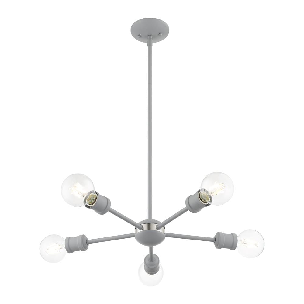 Lansdale 5-Light Nordic Gray & Brushed Nickel Crystal Chandelier