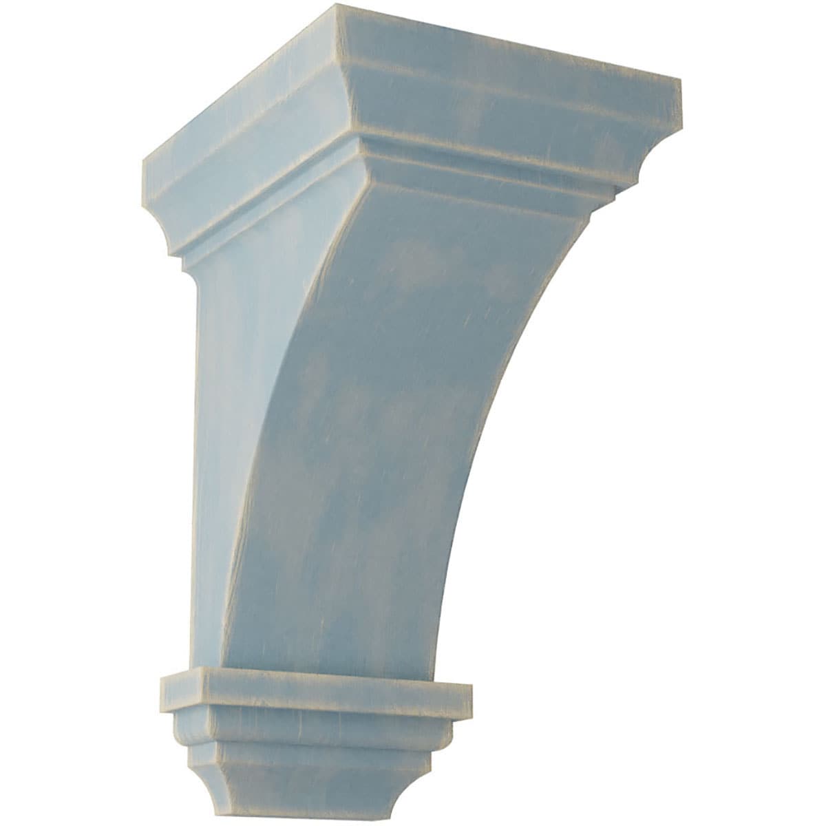 Ekena Millwork CORWD06X06X12JEBU 6-in x 6.75-in x 12-in Vintage Decor Finished Rubberwood Blue Wood Paintable/Stainable Corbel