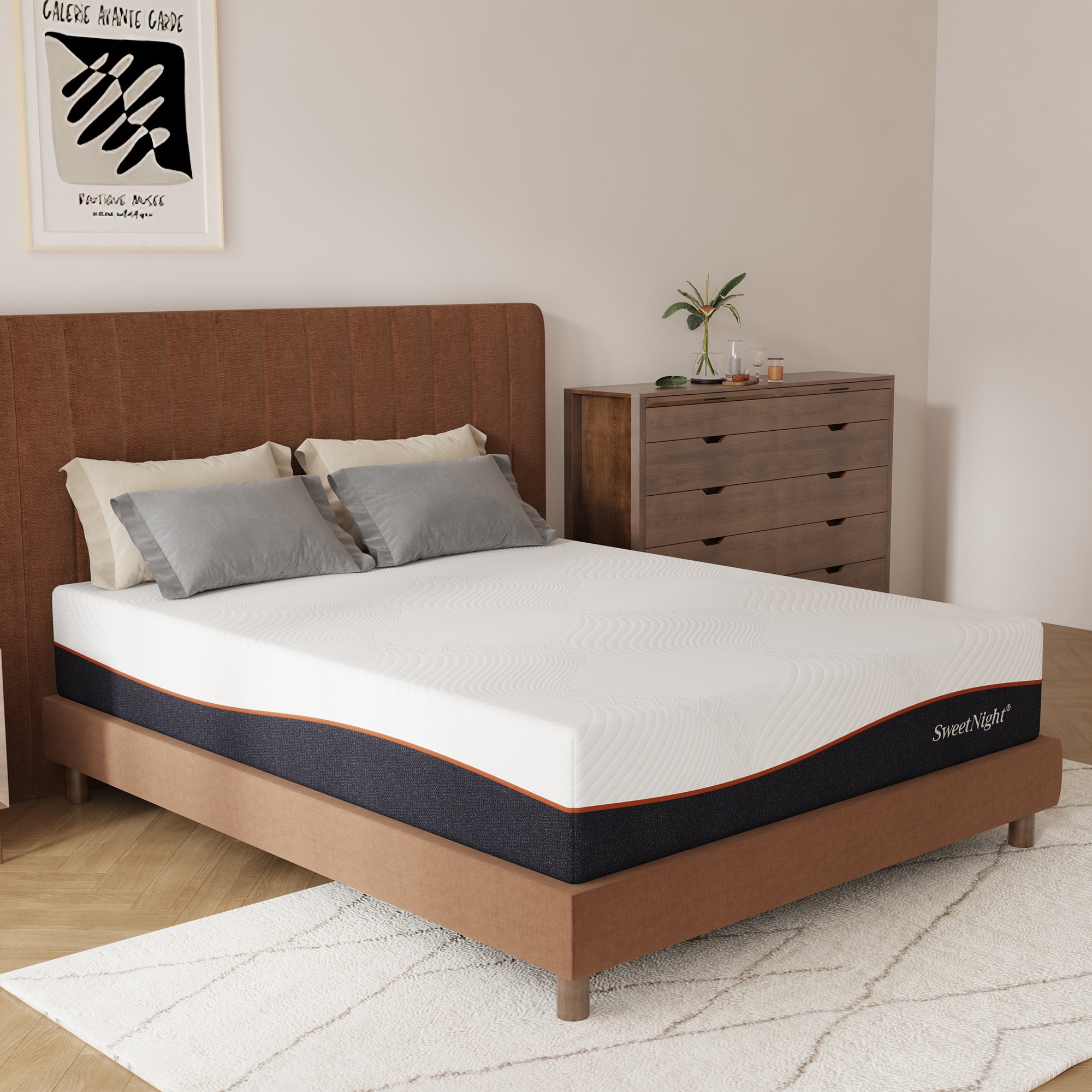 Sweetnight 12-in King Memory Foam Mattress in a Box LW-12-K-S008 at ...