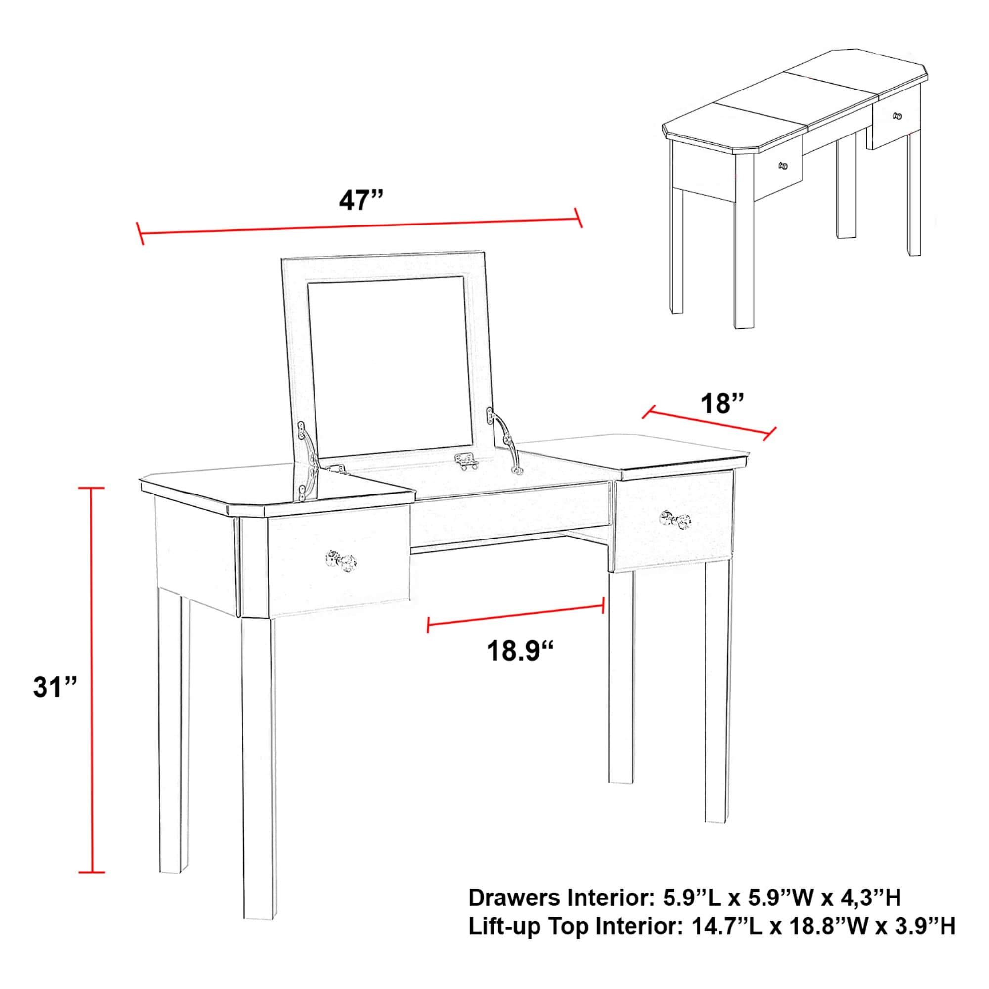 Inspired Home JF78-07NC-LS Bedroom-Vanities - View #7