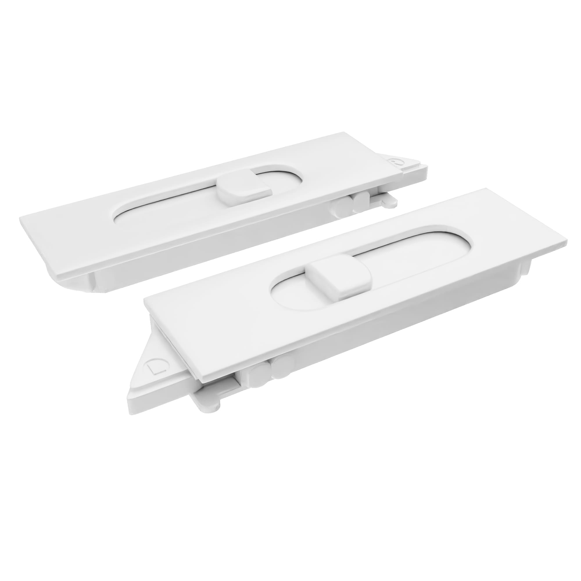 Brixwell  85-932RLH Snap-In Tilt Latch Pair Plastic Material Right and Left Hand Side White Finish