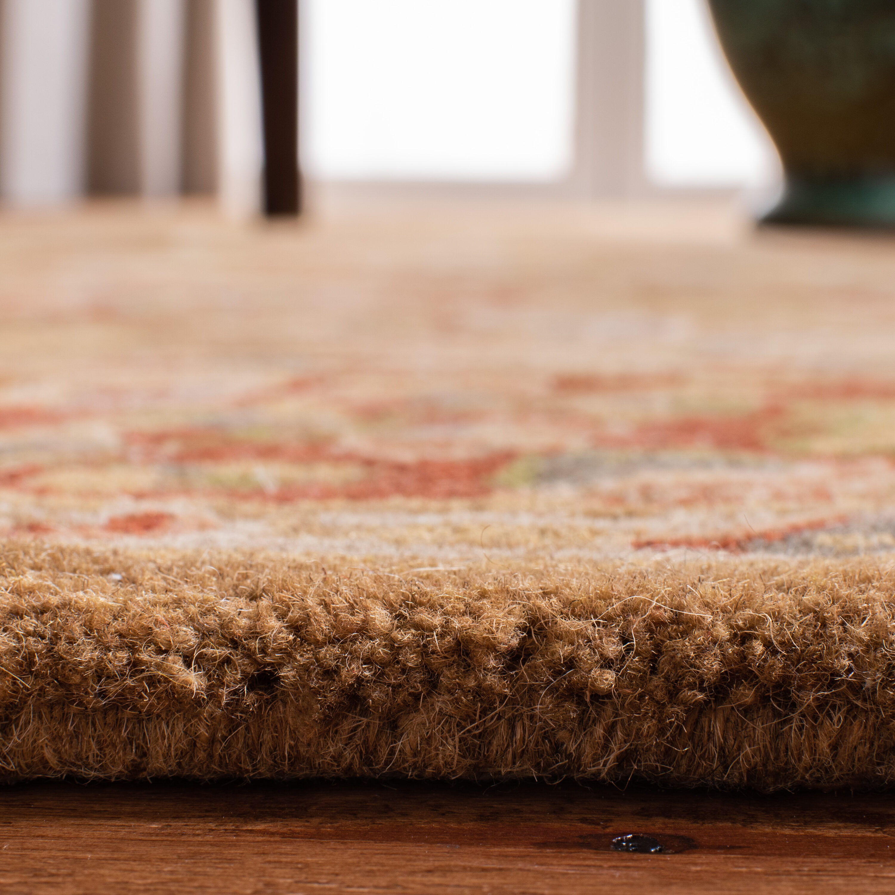 Handmade Ivory Round Wool Tufted Reversible Area Rug