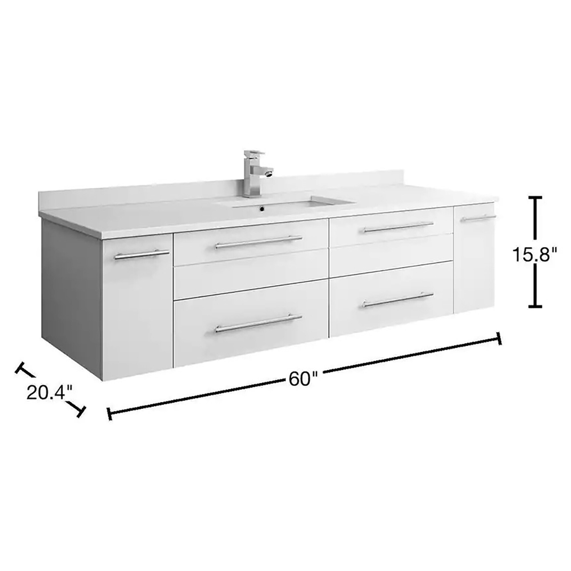 Fresca FCB6160WH-UNS-CWH-U Bath-Vanity-Combo - View #14