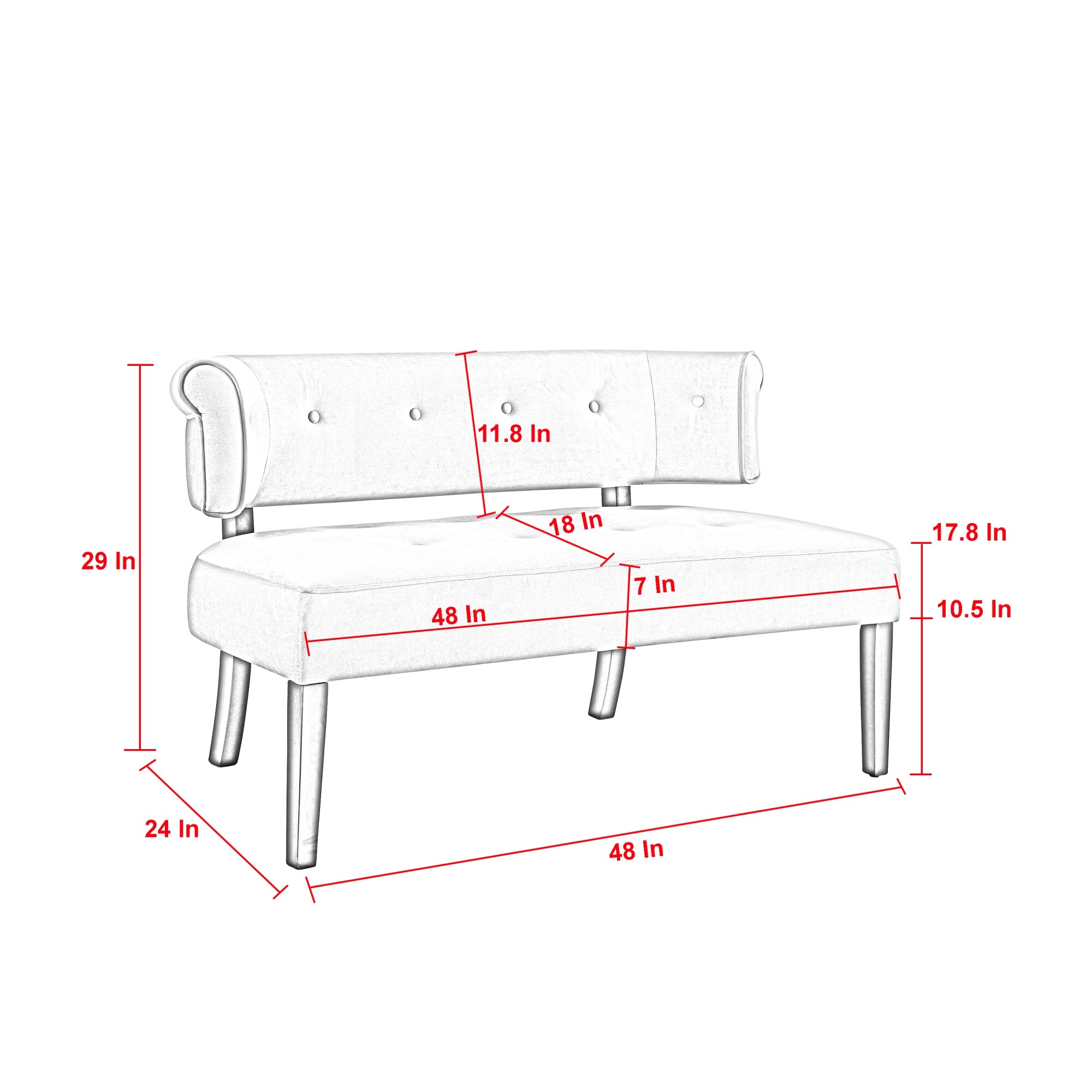 Inspired Home BH276-03LG-LS bench - View #10