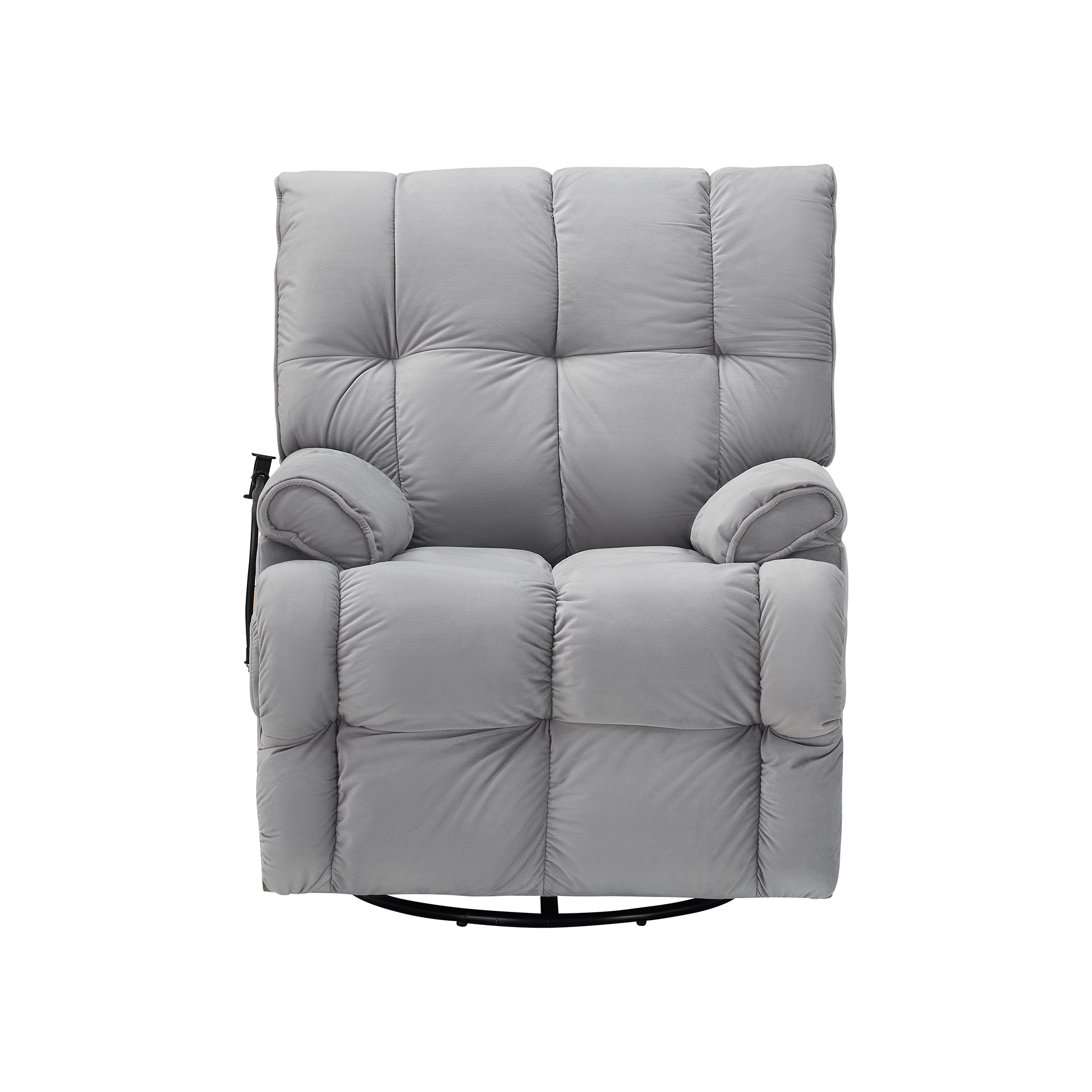 Bybafun YD2700129 Casual Gray Velvet Swivel Accent Chair