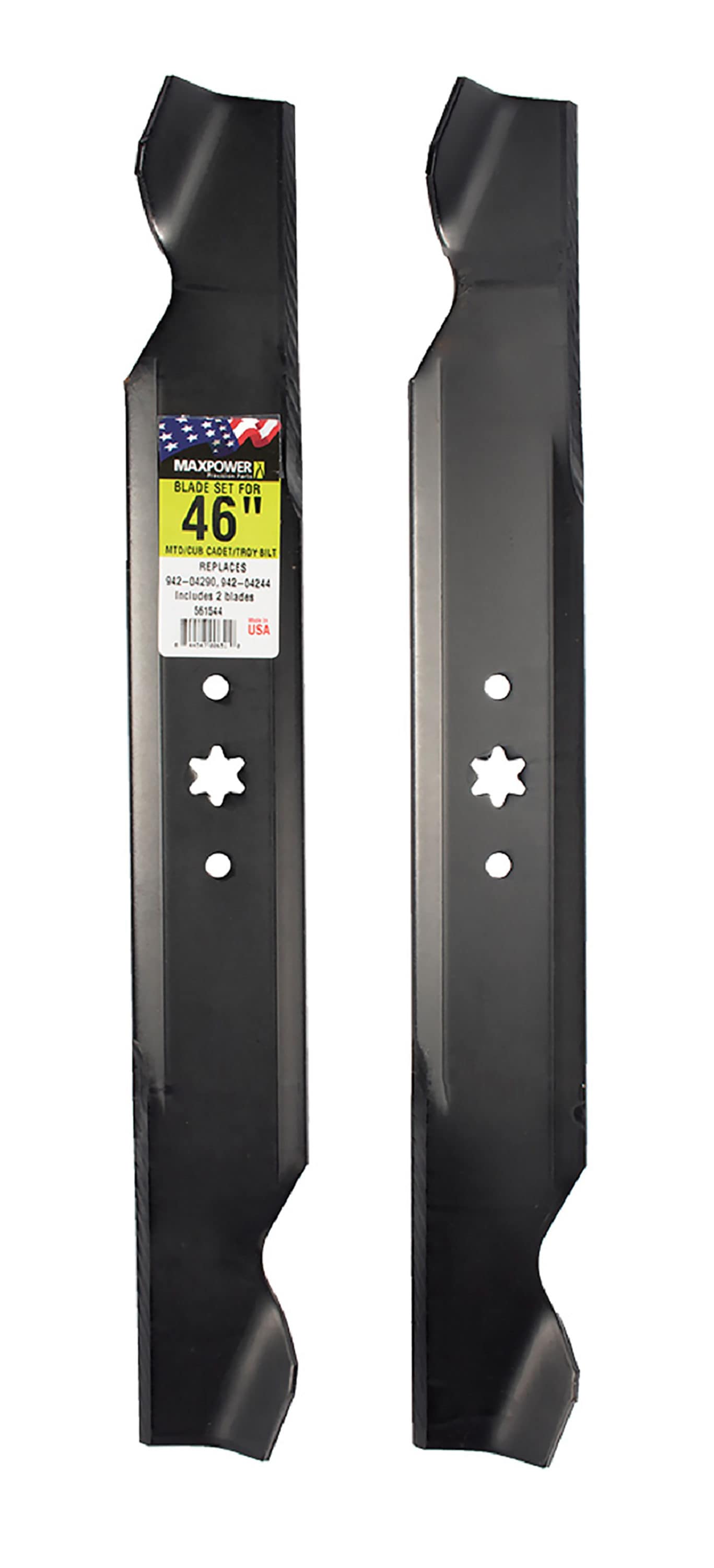 MaxPower 46-in Deck Standard Mower Blade for Riding Mower/Tractors (2-Pack)  in the Lawn Mower Blades department at