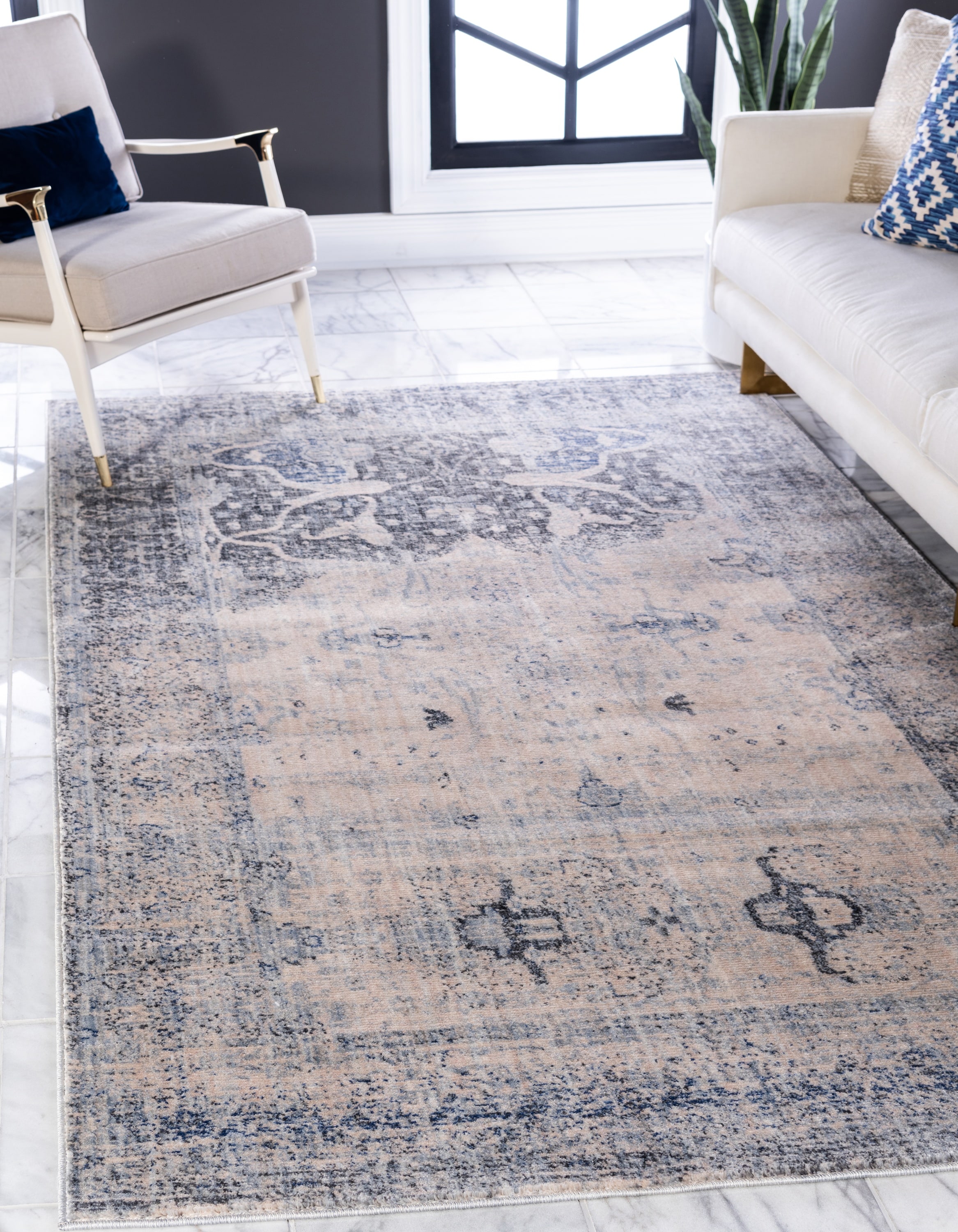 Gray Braided Synthetic Reversible 8' x 10' Area Rug