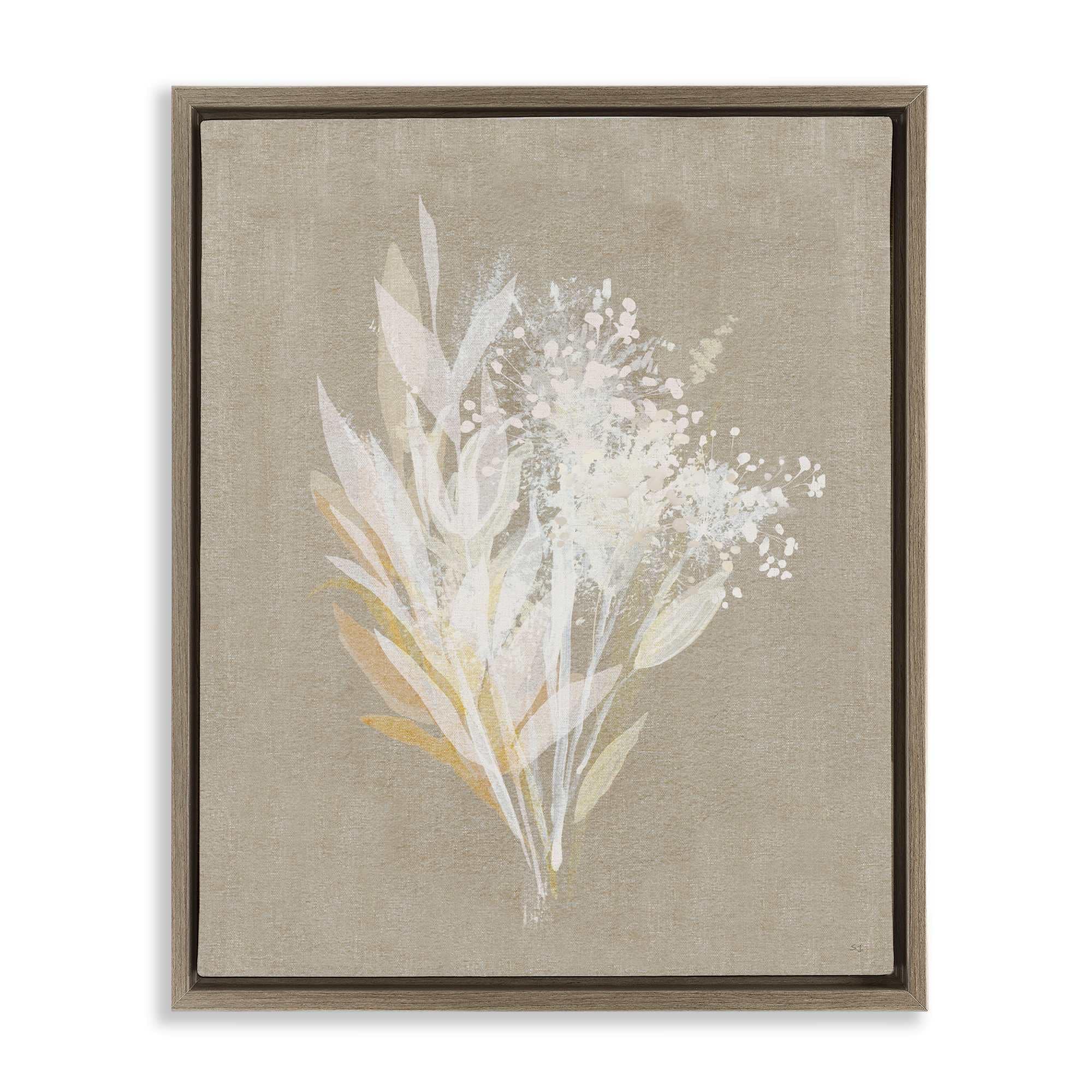 Stupell Industries BS-174-FFE-16X20 Natural Herb Impression Brown Framed Floater Canvas Wall Art By Susan Jill 17 x 21