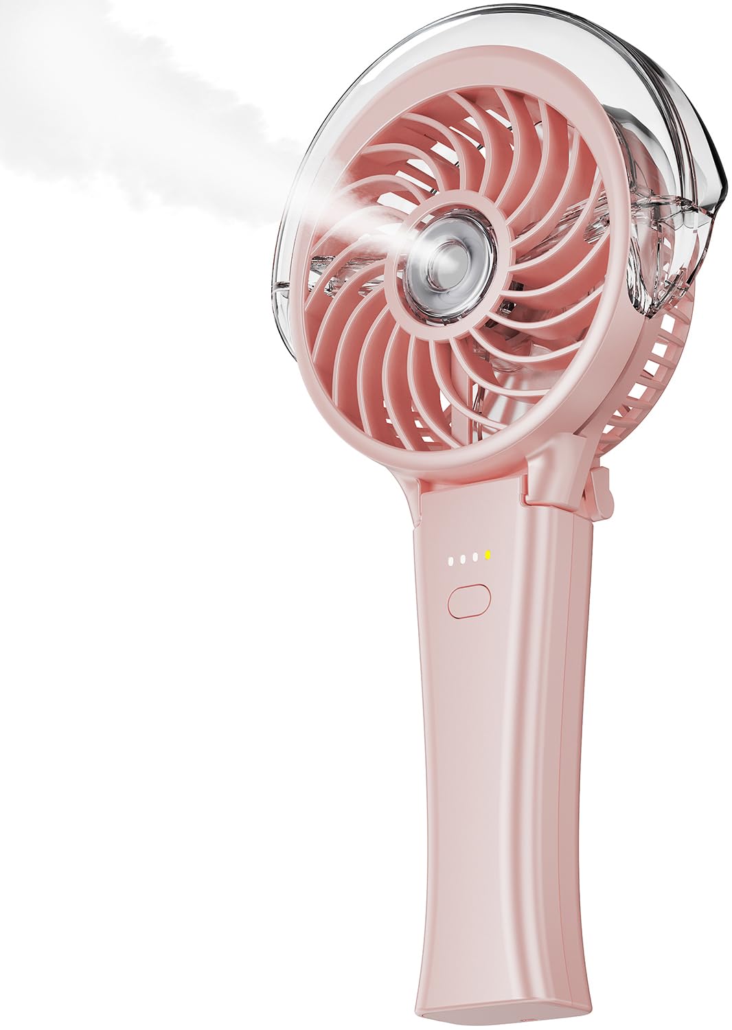 ITOPFOX  Portable Misting Fan 3 Speed Foldable Handheld Personal Fan with 50ml Water Tank USB Power Bank Function for Travel Outdoor Makeup Pink