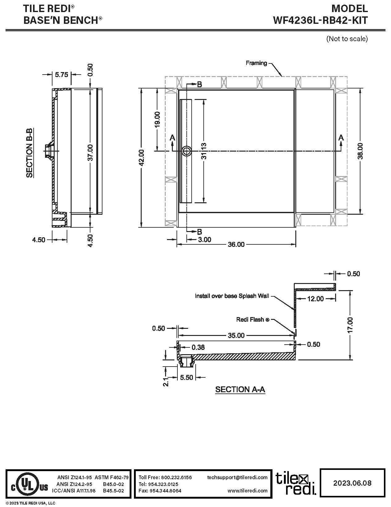 Tile Redi WF4236L-RB42-KIT Shower-Floors - View #9