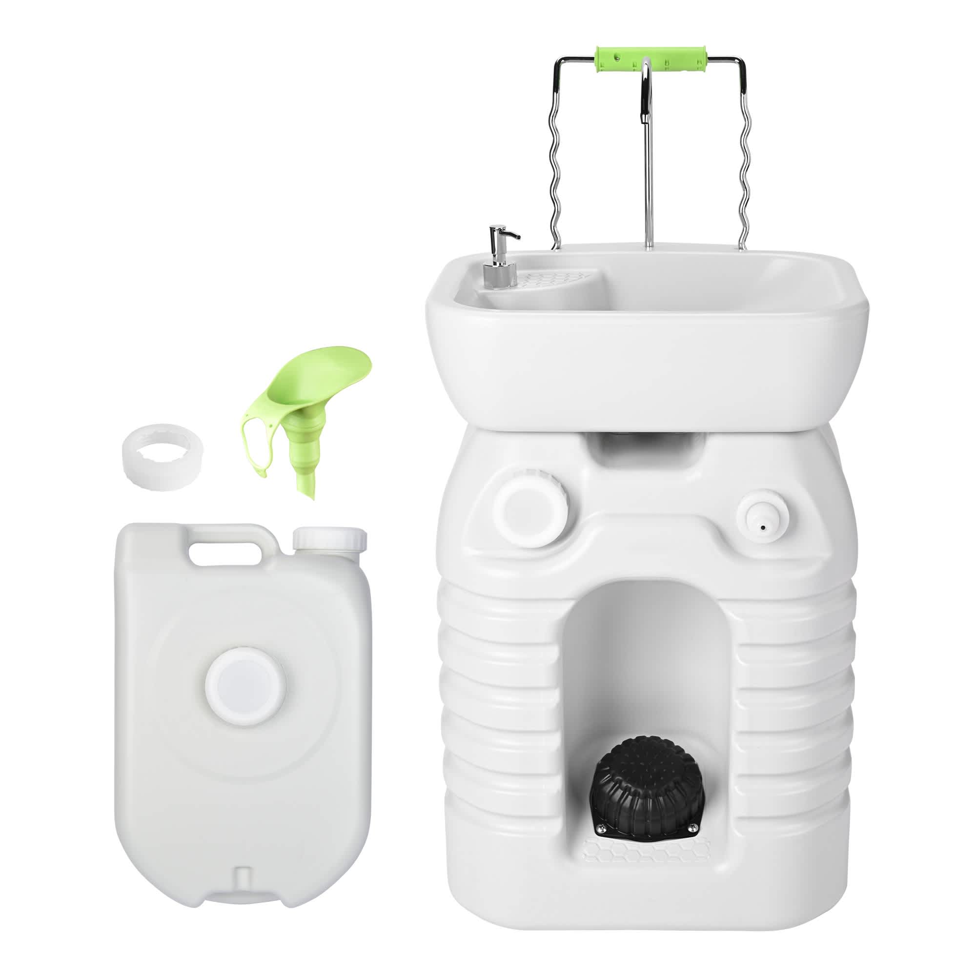 Yescom 45L Portable Camping Sink and 24L Water Tank with Soap Dispenser and Towel Holder with Pump Safe Mobile Sink for RV Travel Outdoor #07PHSSET002-7704-LO