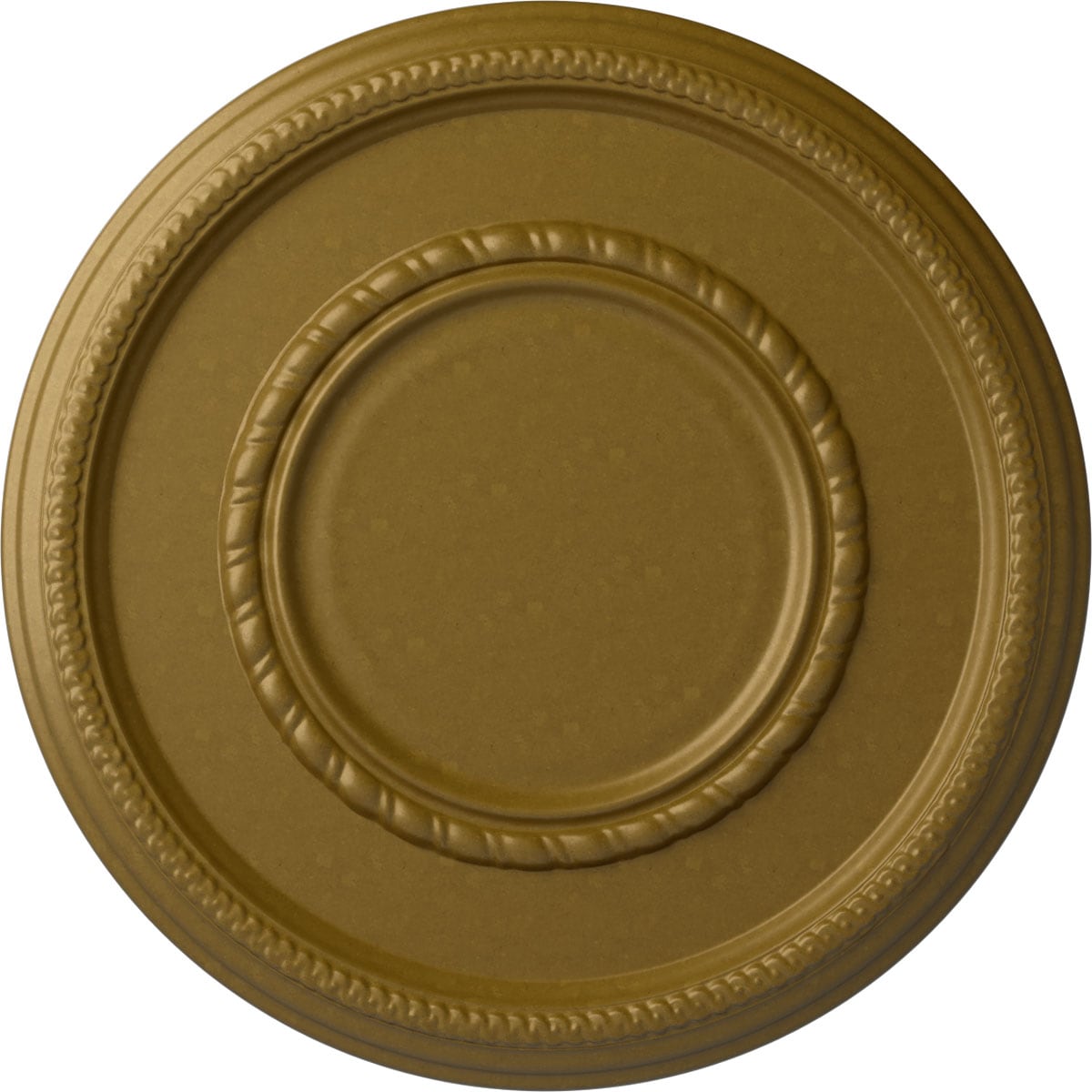 Ekena Millwork CM17FEGLS Federal Roped Large 17.375-in W x 17.375-in L Painted Gold Polyurethane Whole Ceiling Medallion