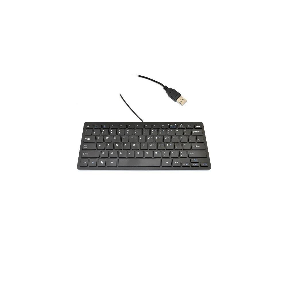  IKGL048 IKKEGOL 10085B Mini USB Slim Wired 78 Key Small Super Thin Compact Keyboard, Black