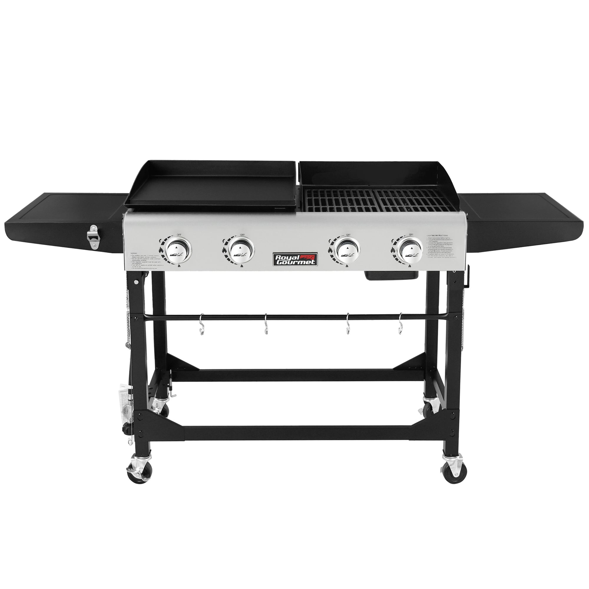 Royal Gourmet Portable Gas Grill and Griddle Combo 4-Burner Liquid Propane Flat Top Grill GD401 Sansujyuku sansujyuku.com