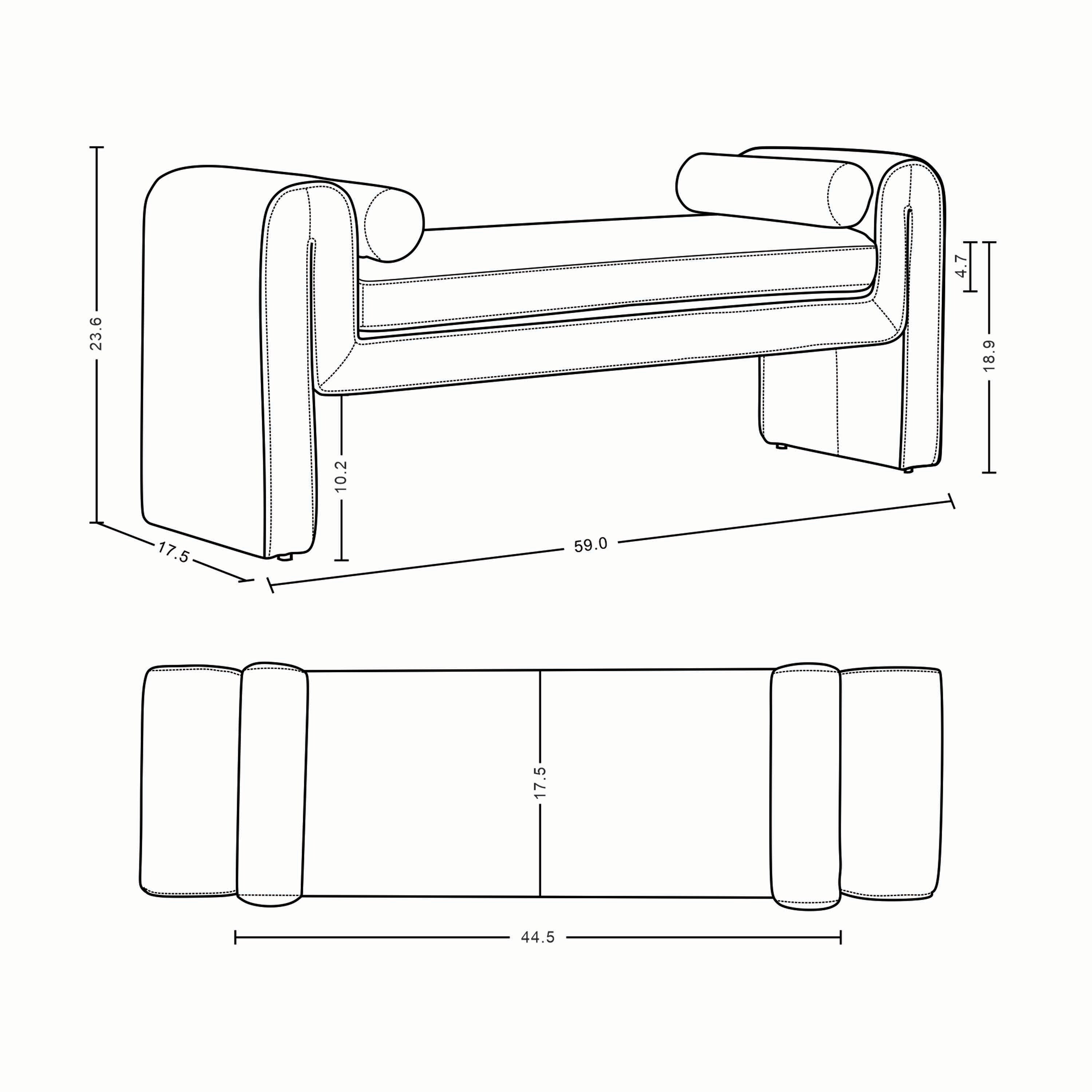 Manhattan Comfort BE001-BK bench - View #3