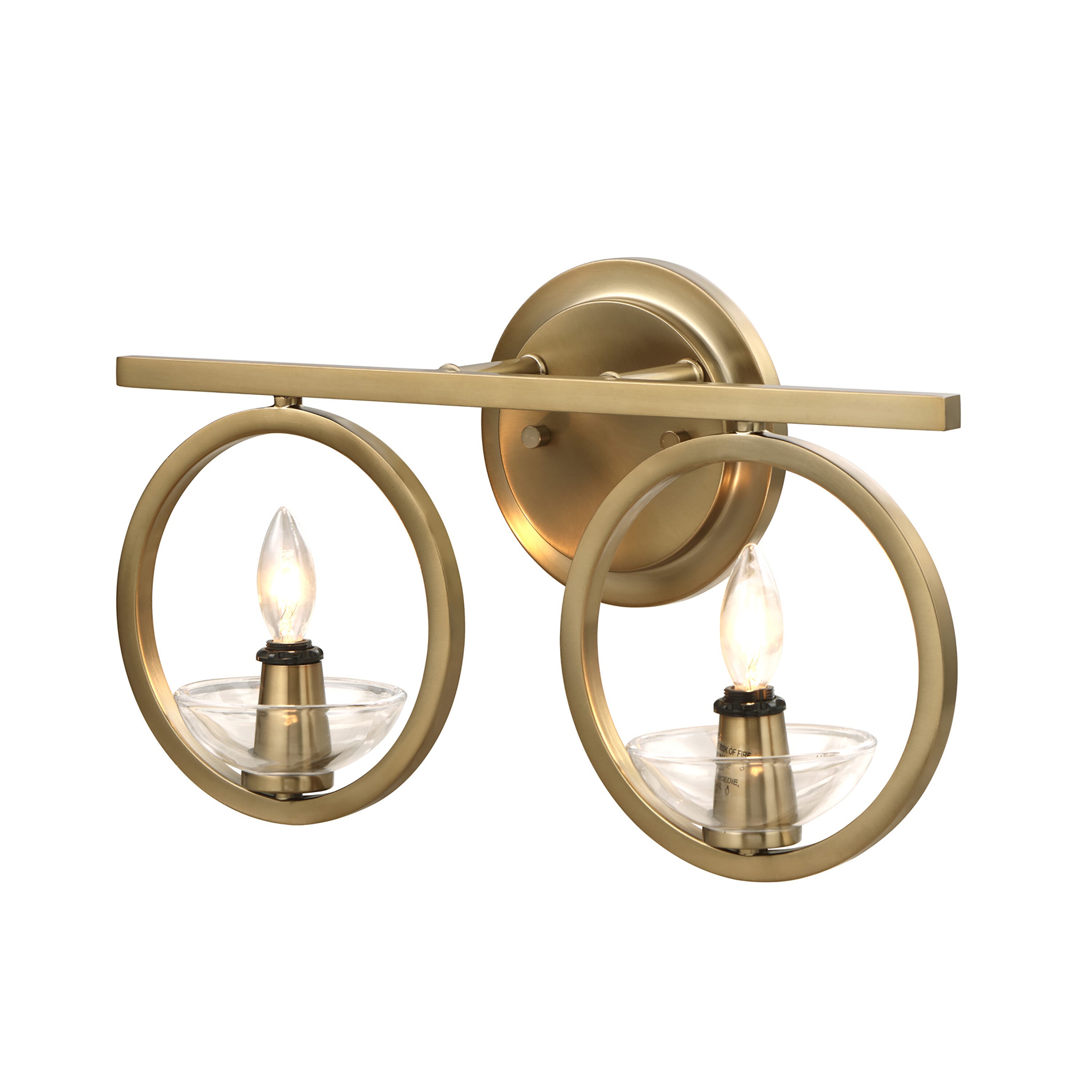 Aspen Creative Corporation 62251 16-in 2 -Light Brass Transitional Vanity light