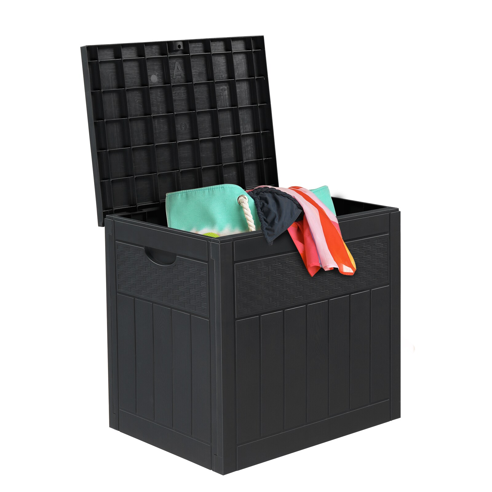 Outopee LO1G55000149 Deck Box 33-Gallon Gray Plastic Deck Box