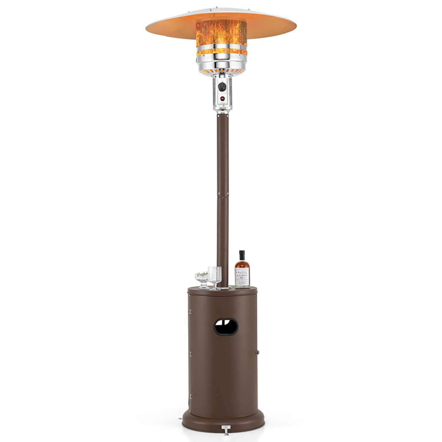 GZMR GZ-OP70859BK 50000 -BTU Brown Stainless steel Floorstanding Liquid propane Patio Heater