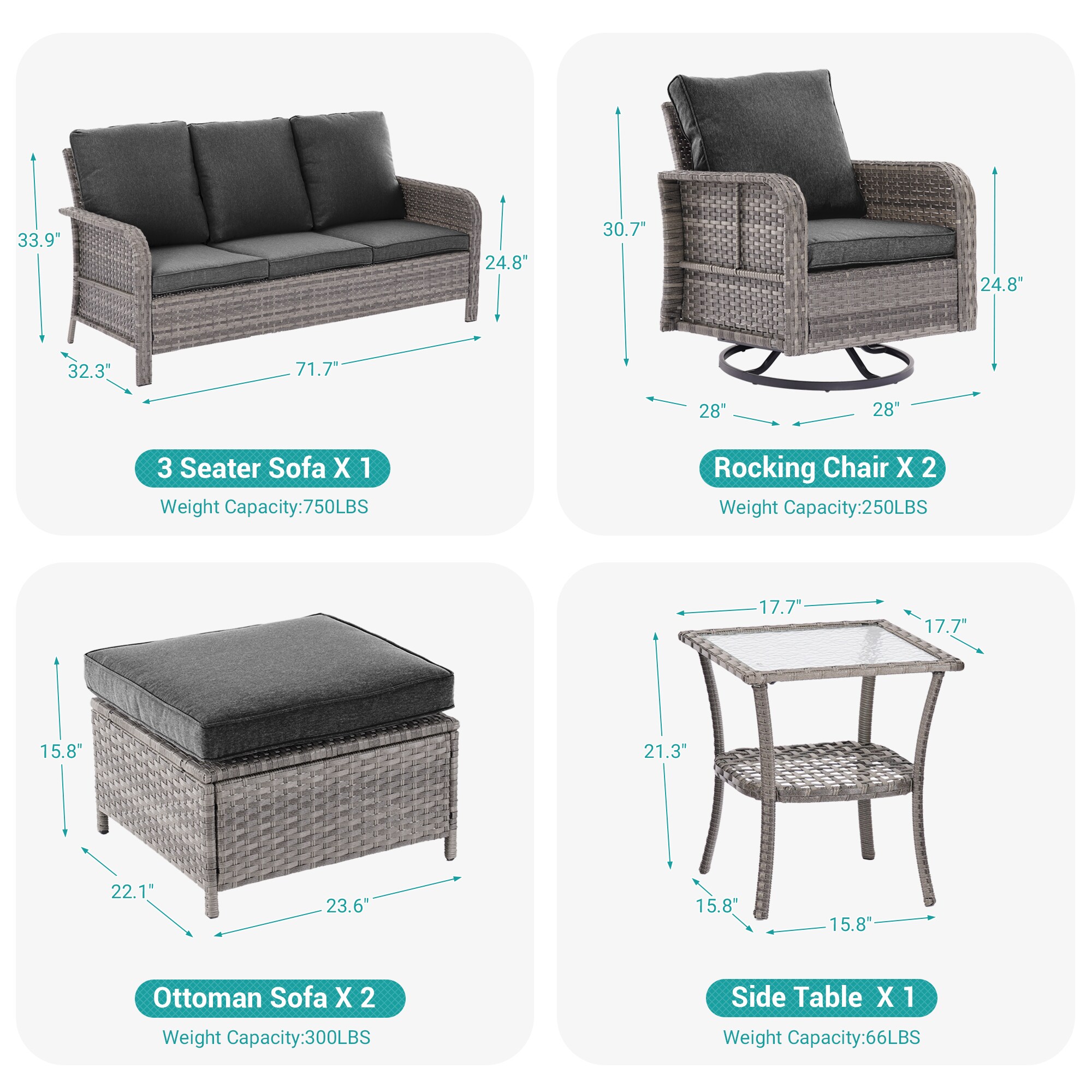 Sonkuki SD-C-BNY-S1 Patio-Conversation-Sets - View #3