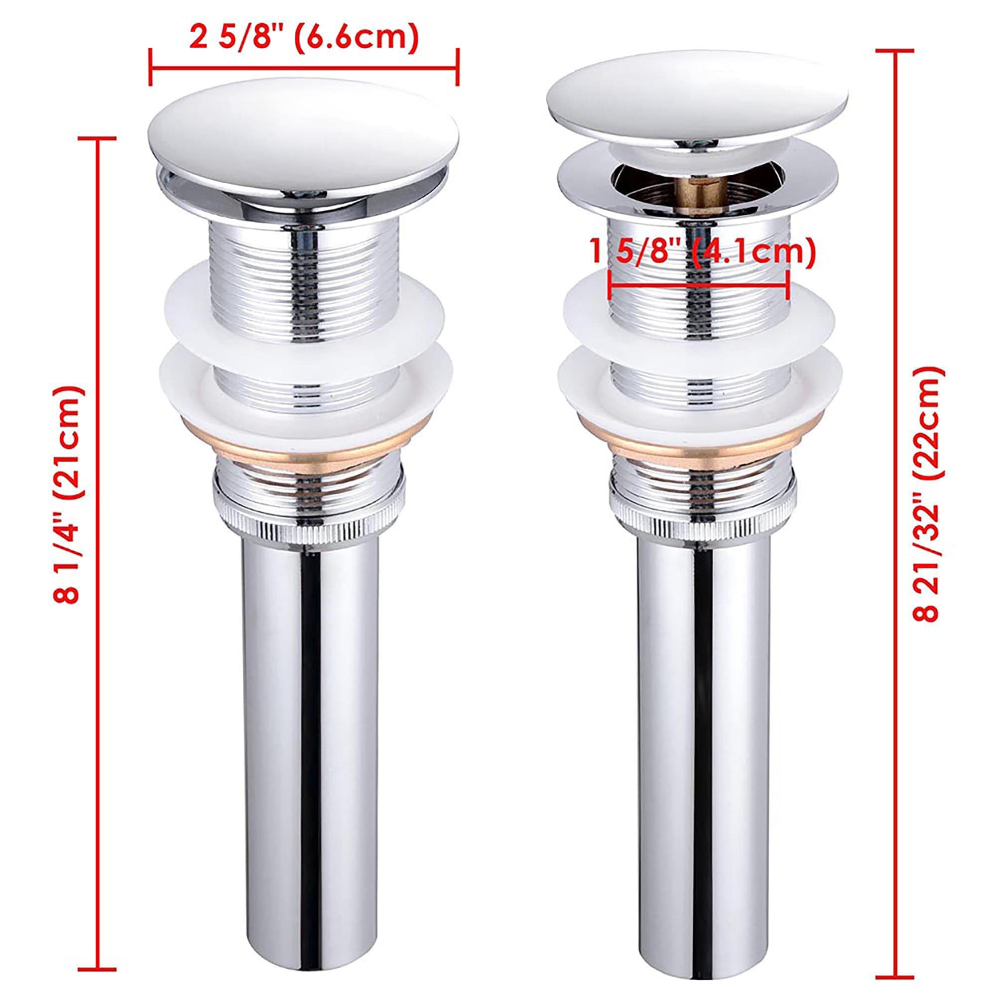 Yescom 81DRN003-BR40-CHR-LO Popup-Drains-Accessories - View #2