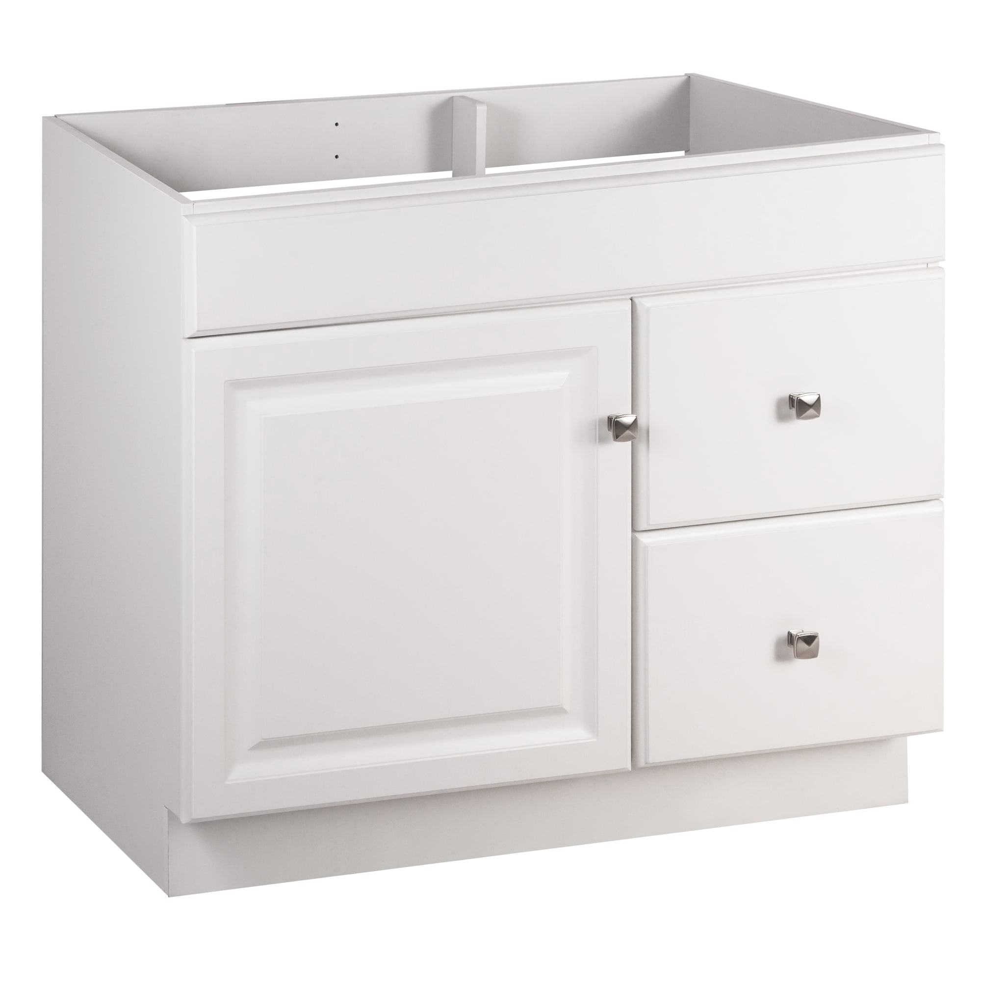Design House 597229 Wyndham 36-in White Bathroom Vanity Base Cabinet without Top