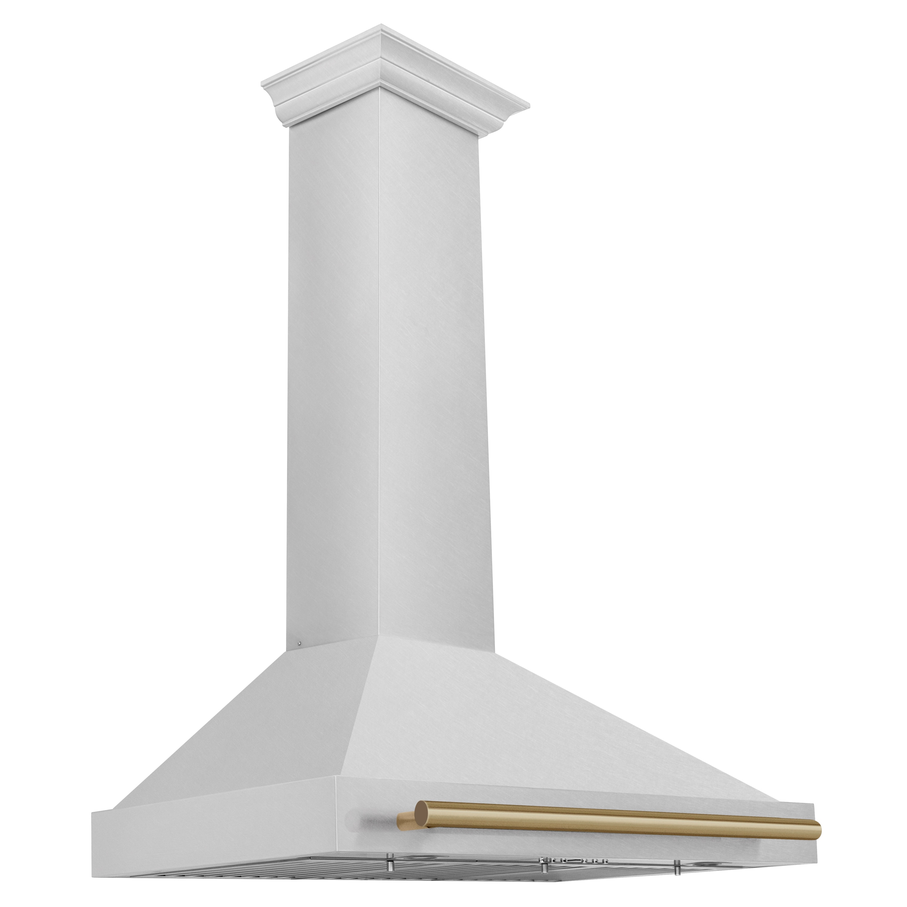 ZLINE KITCHEN & BATH KB4SNZ-36-CB 36 inch Convertible 400-CFM Recirculating Fingerprint Resistant Stainless Steel with Champagne Bronze Handle Wall-Mounted Range Hood