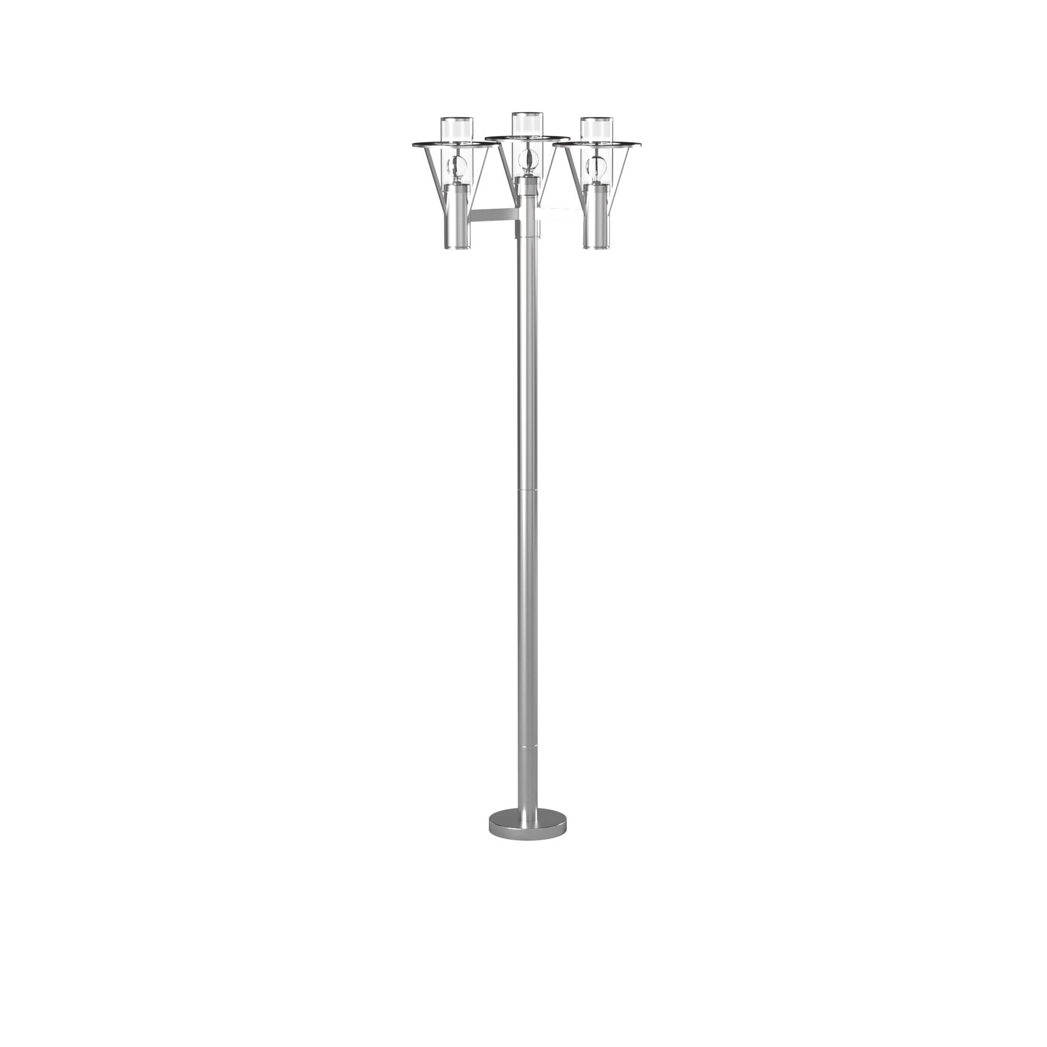 Belfast Modern Stainless Steel 86.75" Outdoor Lamp with Clear Glass