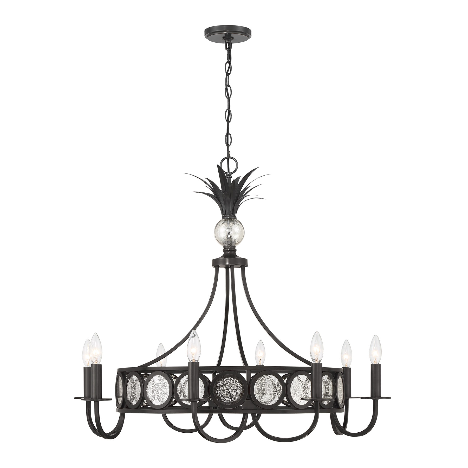 Savoy House Hearst 8 -Light Matte Black Clear glass Metal Chandelier