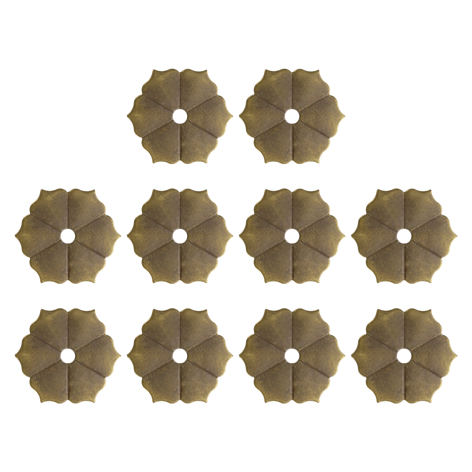 Unique Bargains 10pcs Cabinet Knob Backplate 1.77 Inch Hex Flower Shape Brass Backplate Washers Classical Furniture Decoration Gasket for Cabinet Drawer Cupboard Door Hardware(Bronze Tone) #S25093001UX3616