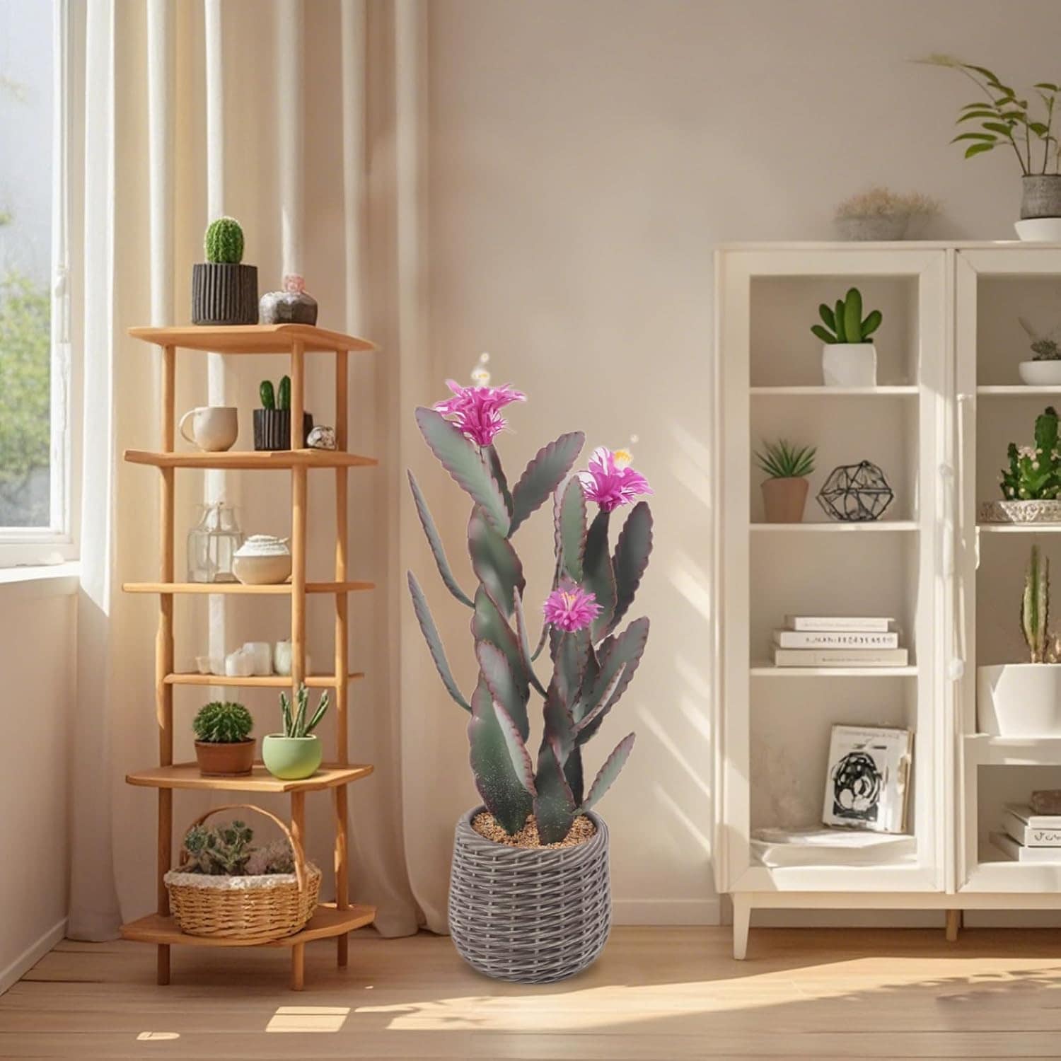 Garvee 36 in Artificial Cactus Tall Fake Big Cactus Potted Faux Cacti ...