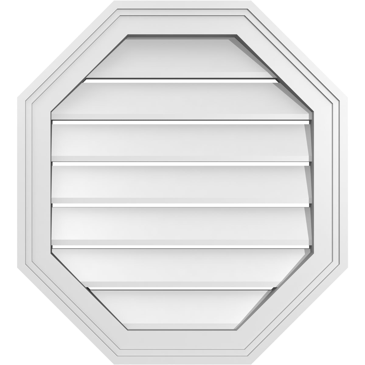 Ekena Millwork GVPOV20X2202SF 20-Inches x 22-Inches Off-white Octagon PVC Gable Louver Vent