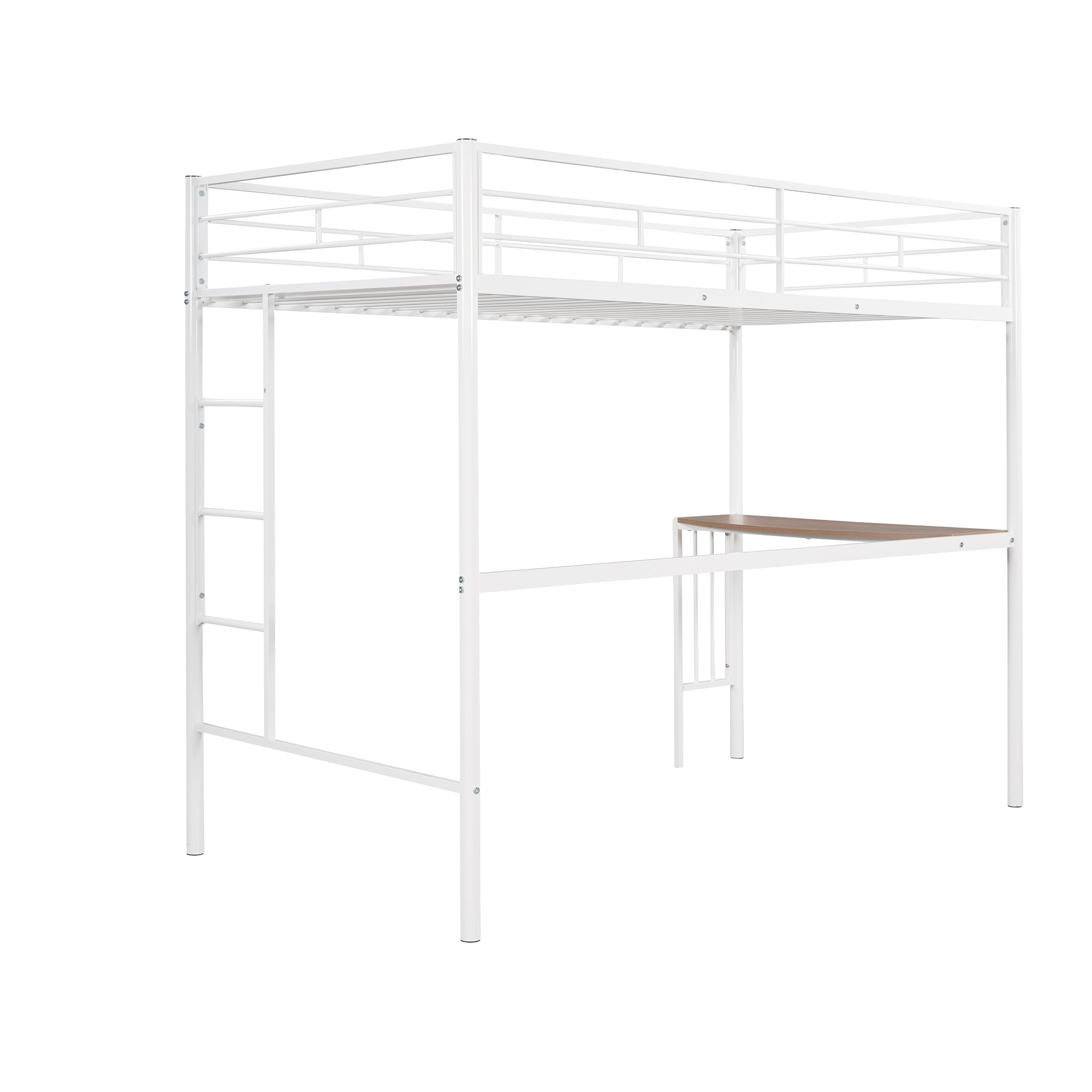Qualler BLE000452K White Twin Metal Bed frame Bed