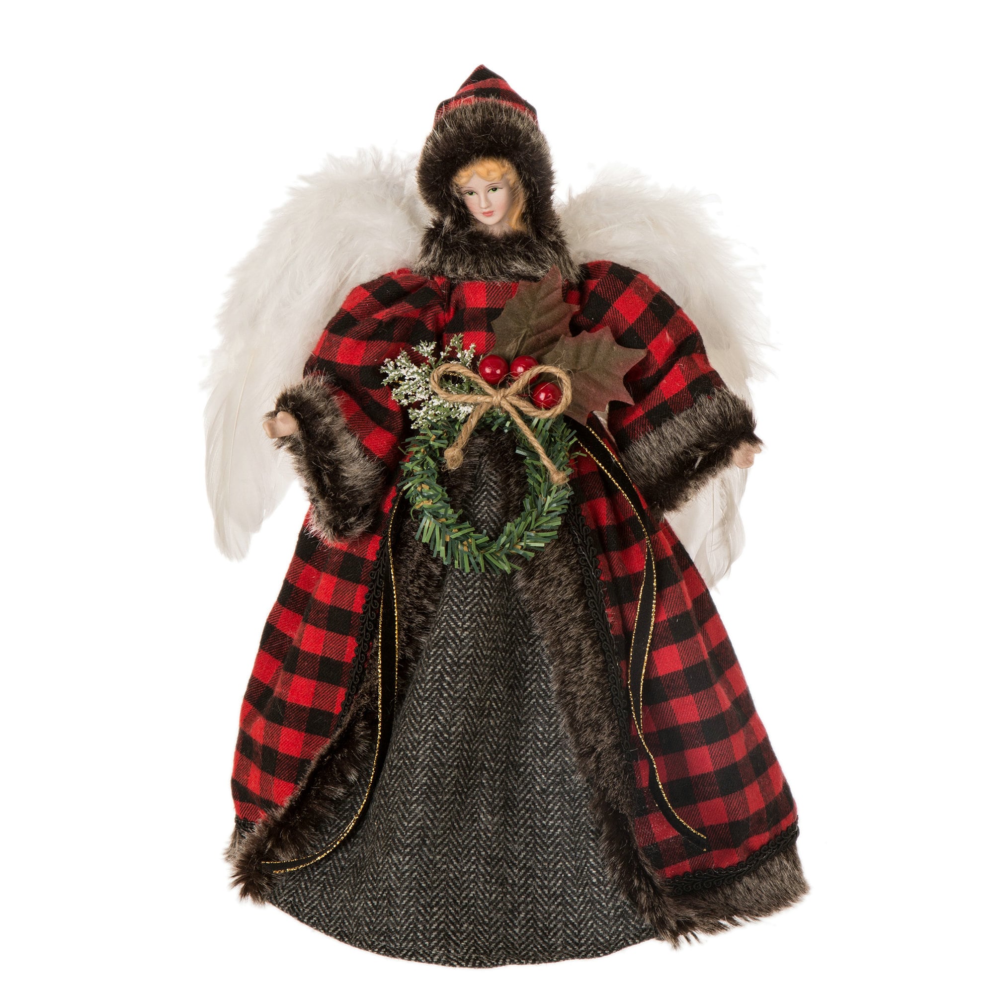 Glitzhome GH1123202425 12-Inches Angel Multi Christmas Tree Topper
