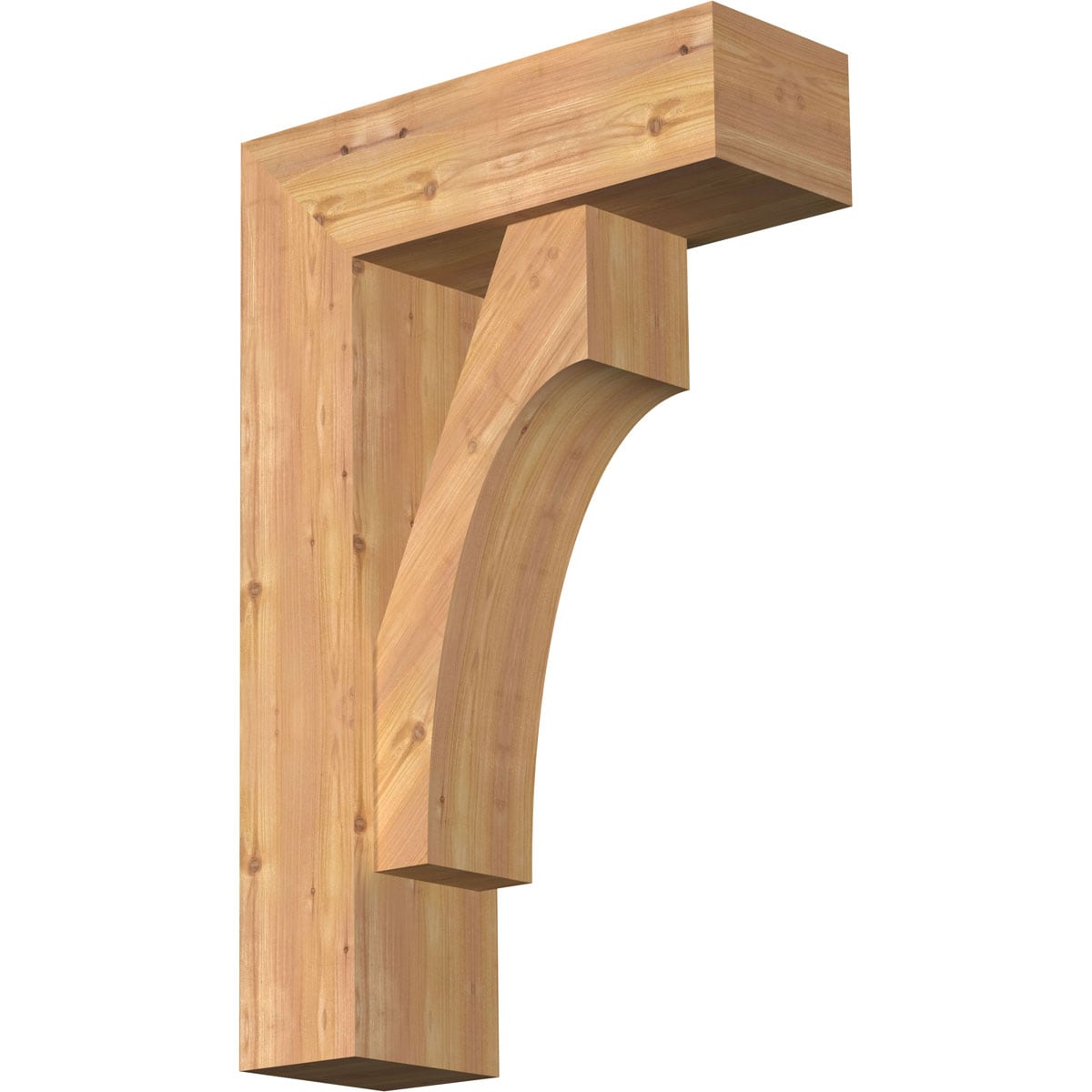 Ekena Millwork 1464473 Westlake Block Smooth Bracket with Offset Brace Western Red Cedar Wood Standard Bracket