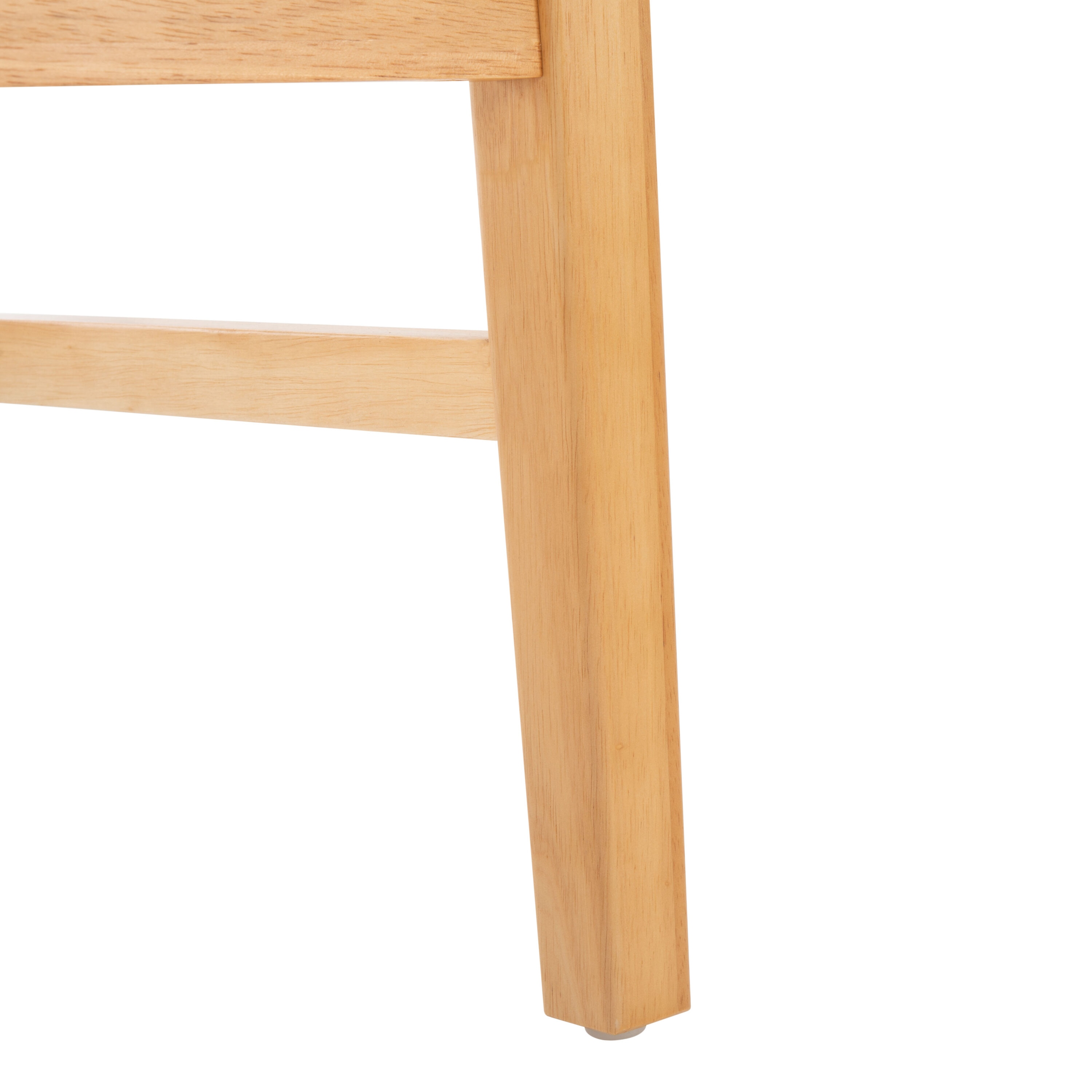Natural Wood and Woven Cane Counter Stool with White Cushion