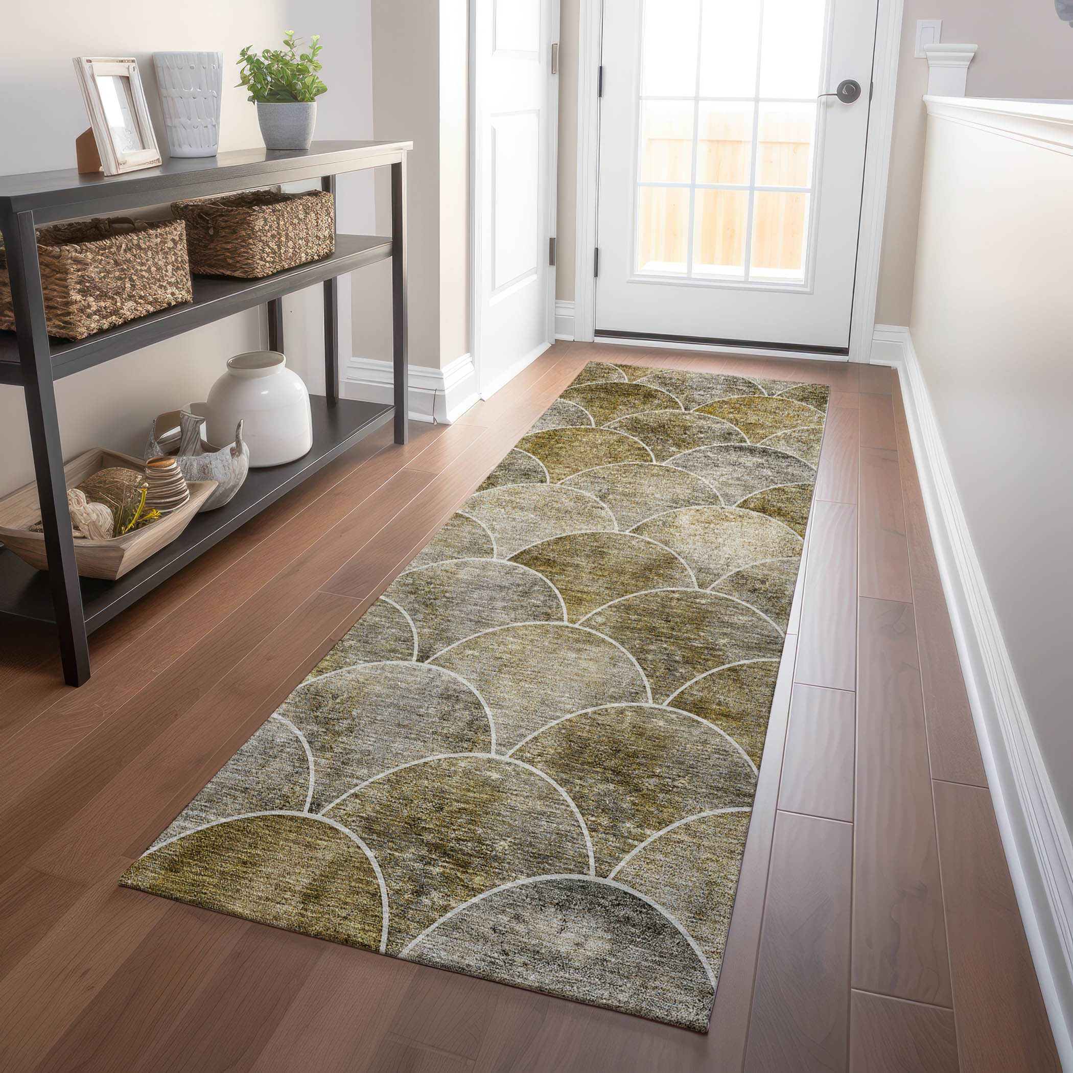 Addison Rugs ACN594TP2X8 Chantille ACN594TP 2 x 7 (ft) Polyester Taupe Rectangular Indoor/Outdoor Abstract Machine washable Runner rug