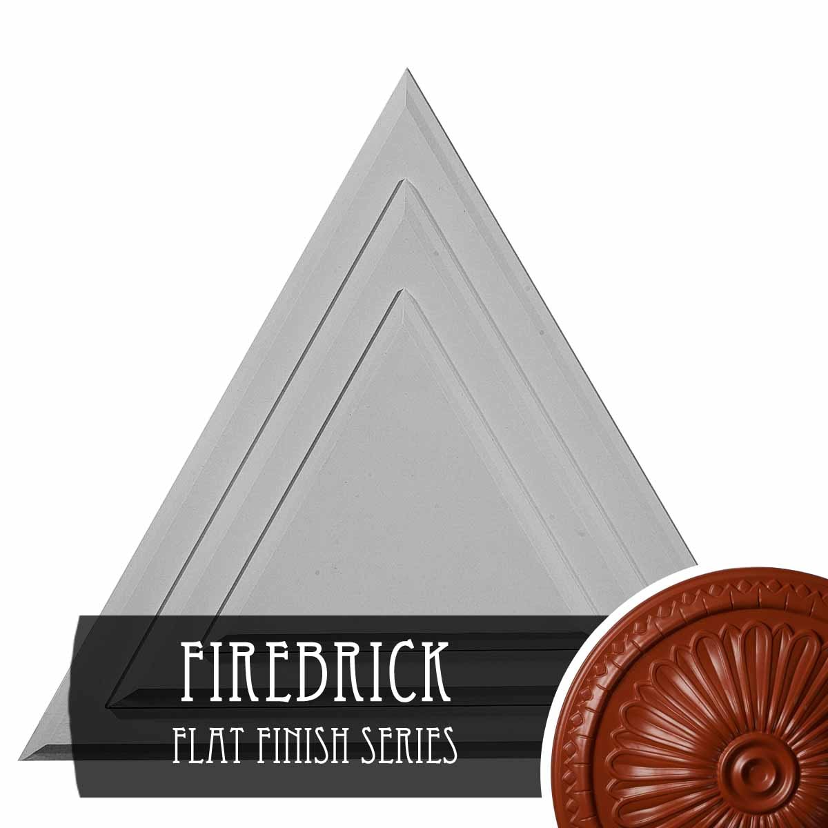 Ekena Millwork CM19TGFIF Triangle 19-in W x 16.625-in L Firebrick Polyurethane Ceiling Medallion