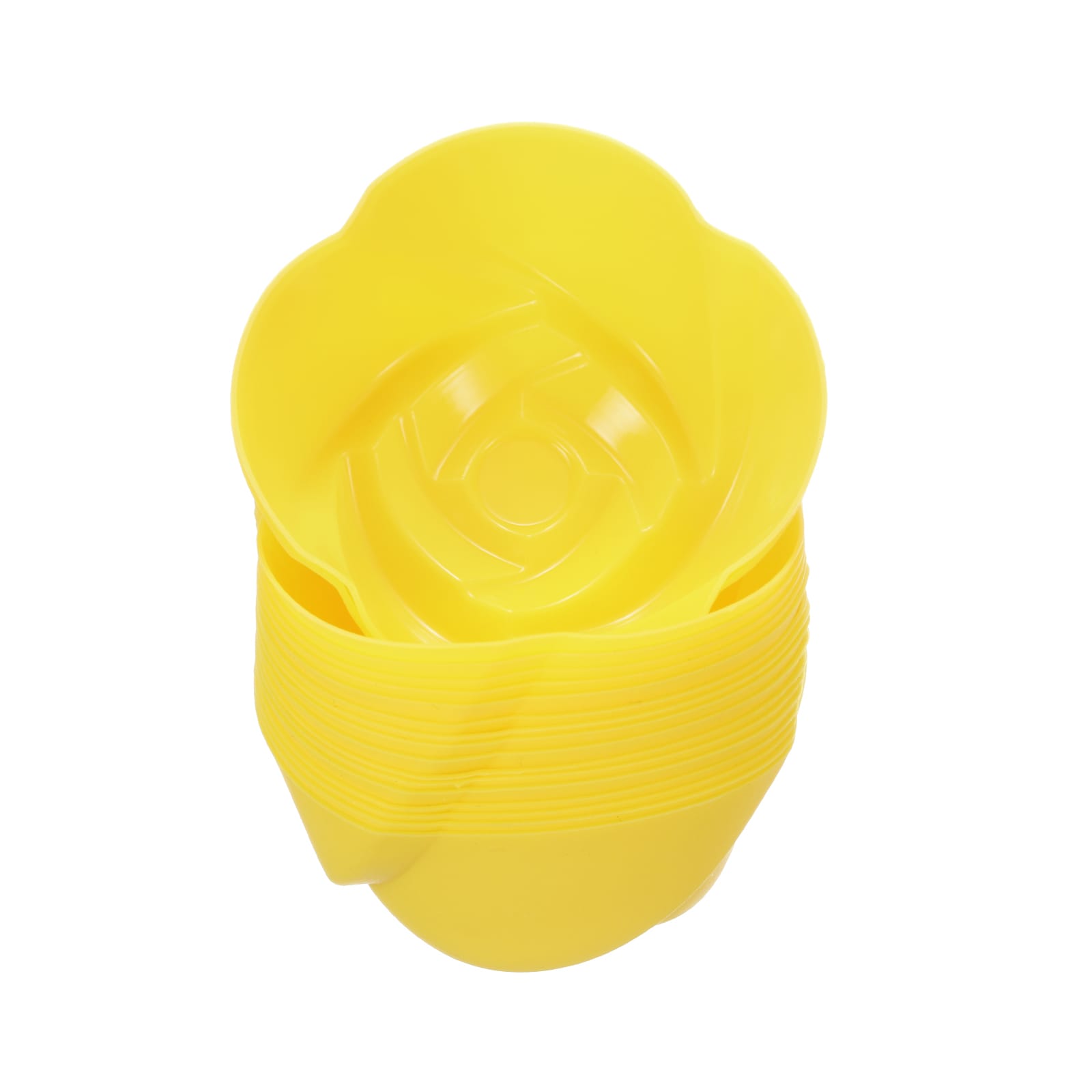 Unique Bargains 18pcs Silicone Cupcake Liners 2.75 Inch Reusable Baking Cups Nonstick Muffins Cups for Birthday Wedding Party Yellow Flower #S26012300UX5304