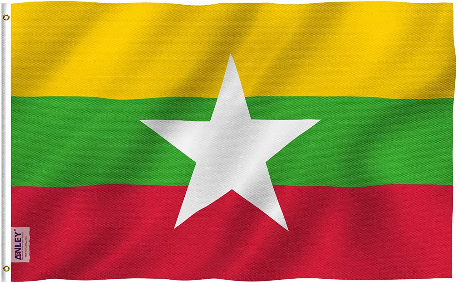 Anley A.FLAG.MYANMAR Myanmar Flag 5-ft W x 3-ft H International Flag