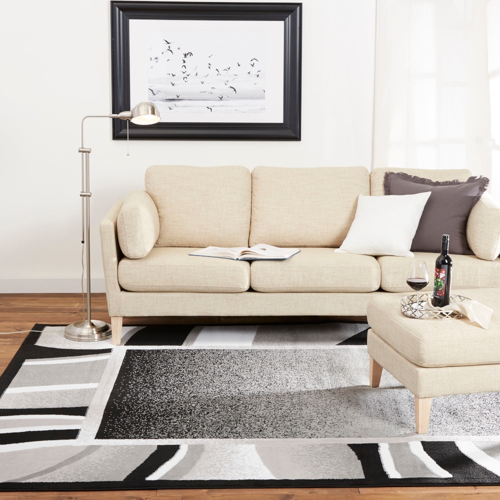 Home Dynamix 5-7542-480 Premium Rizzy 2 x 3 (ft) Loomed Polypropylene Black Rectangular Indoor Border Area rug