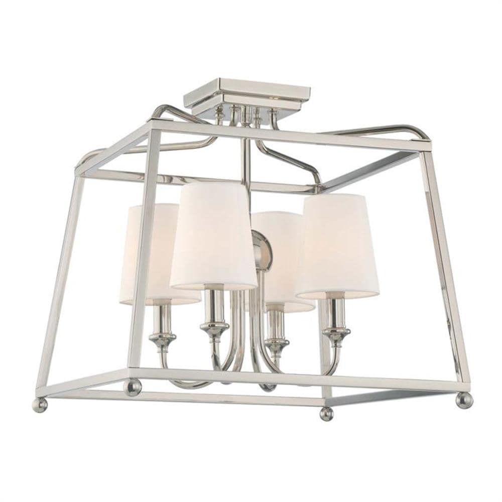 Crystorama 2243-PN Sylvan 4-Light 16-in Polished Nickel Semi mount light