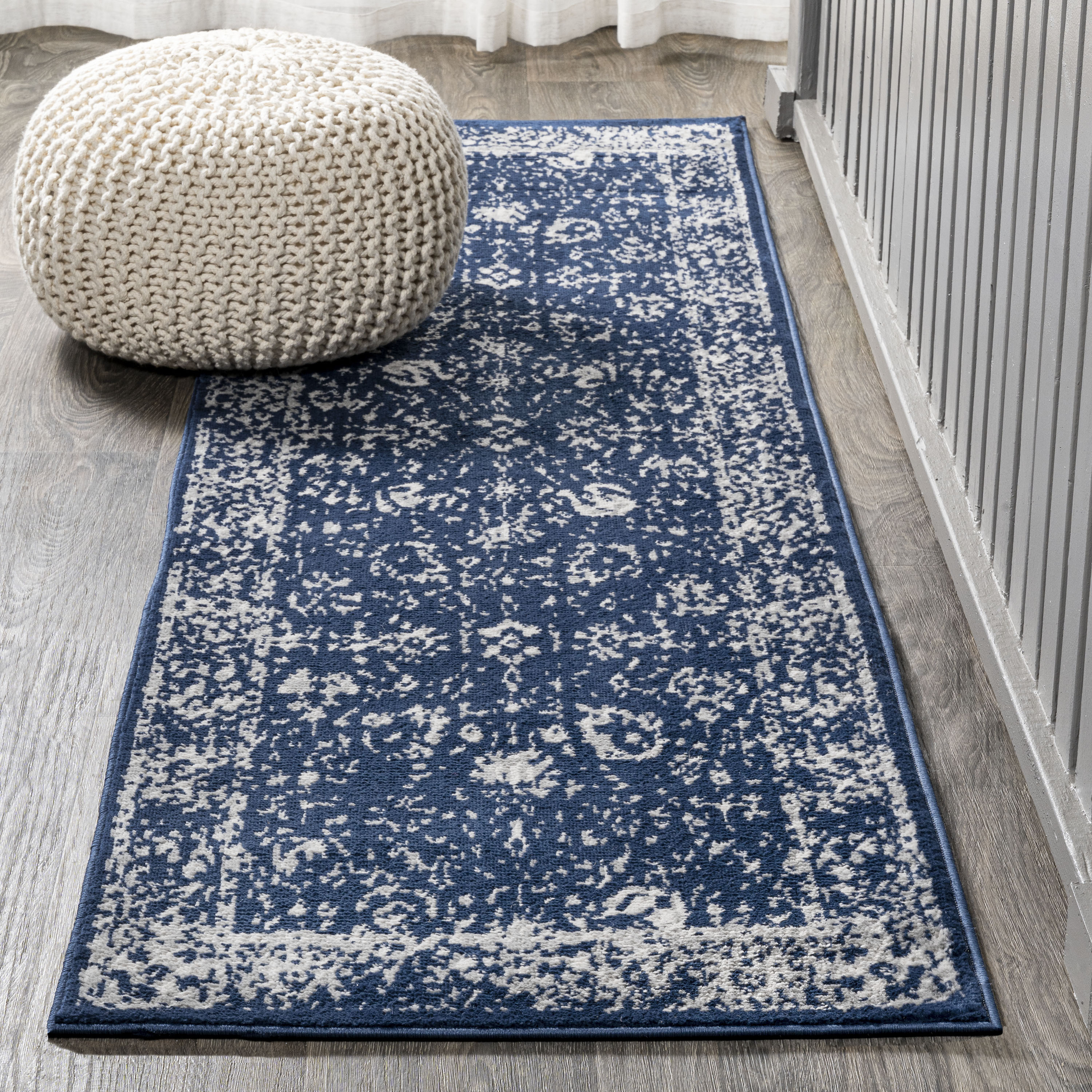 Distressed Antique Persian Overdyed Rug with Modern Rustic